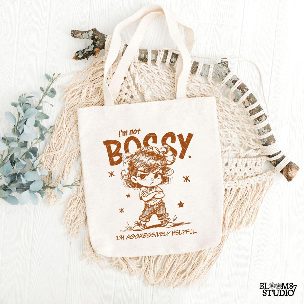 I'm Not Bossy I'm Aggressively Helpful PNG, Sassy Girl Quote, Sarcastic Saying Cute girl Sublimation Design Png for Tees, Wall art, Tote bag