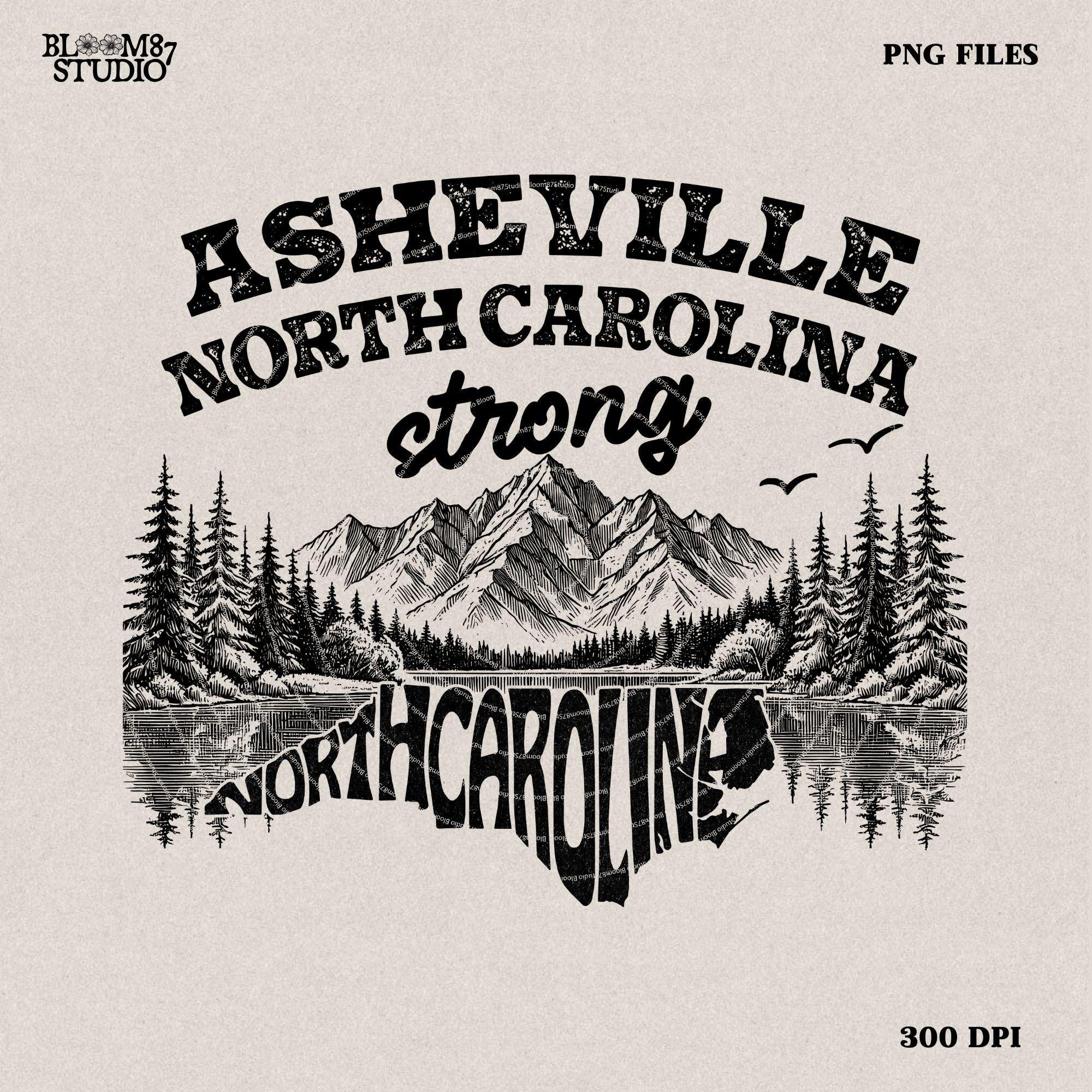 Asheville North Caroline Strong Helene Mountain PNG, Appalachia Strong PNG Hurricane Helene Sublimation Design Download Western Shirt Design