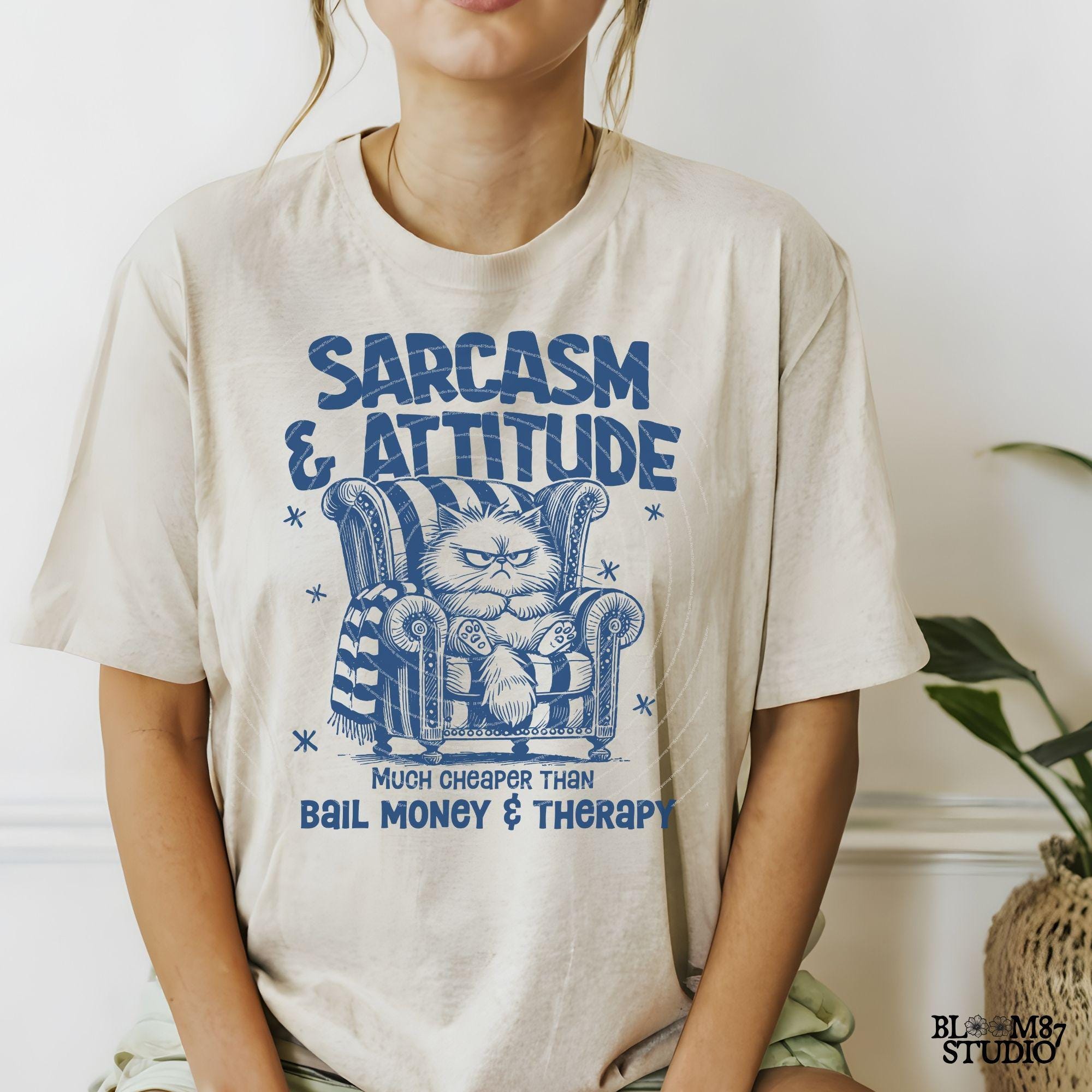 Sarcasm & Attitude Angry Cat PNG, Sublimation Design Png, Funny Quote, Silly Cat With Coffee, Printable Art, Humorous, Design for t-shirt