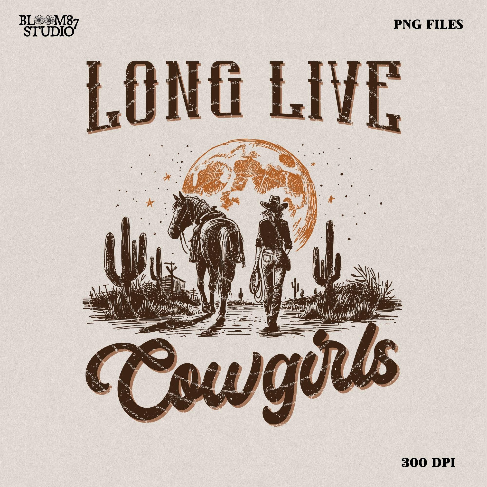 Long Live Cowgirls - Retro Sublimations, Western Sublimations, Designs Downloads, PNG Clipart, Shirt Design, Sublimation digital Download