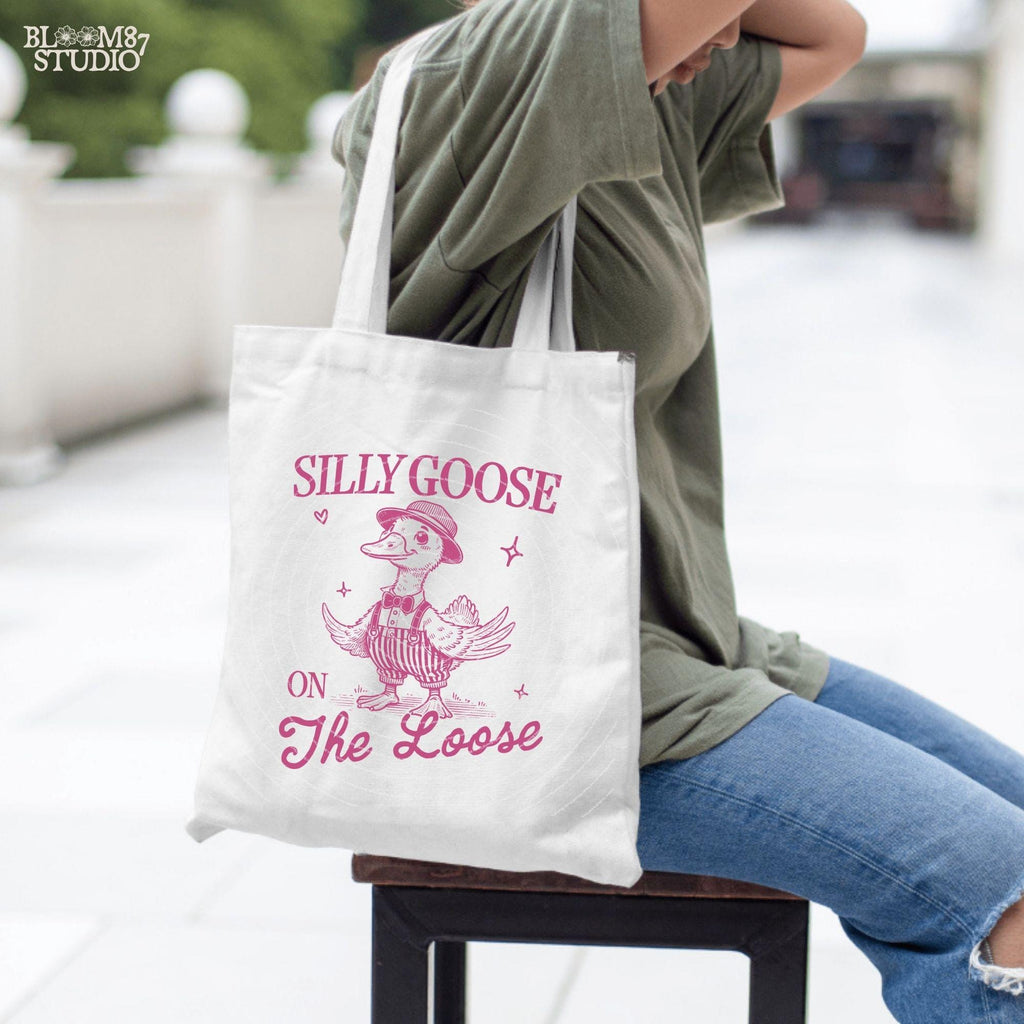 Silly Goose On The Loose PNG Shirt, Cowboy Goose Png, Funny Goose Png, Adult Humor Png, Sublimation Design Png For Tees, Tote bags, Stickers