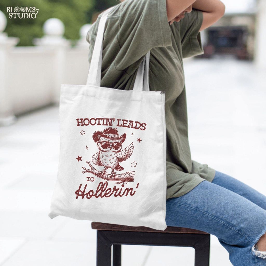 Hootin' Leads To Hollerin PNG, Vintage Western Owl Design for Shirt, Cowboy Country Saying, Trendy Funny, Sublimation for Tees and more!