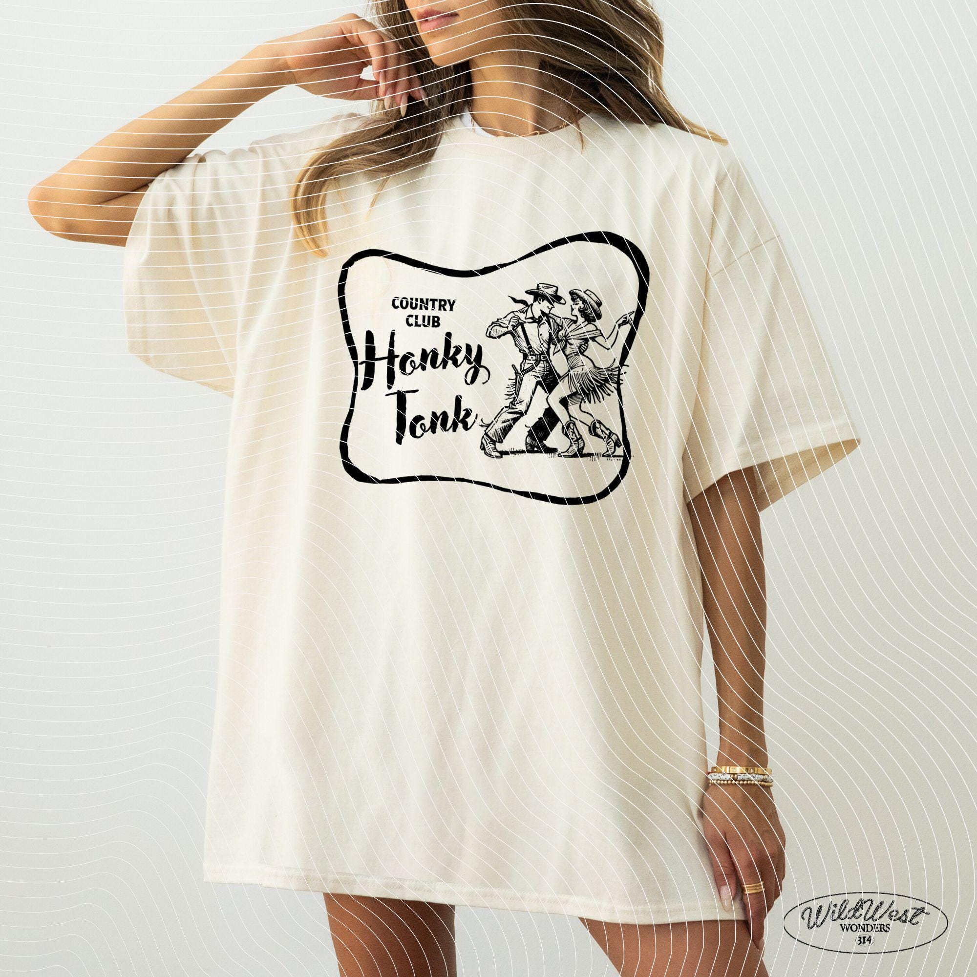 Honky Tonk Country Club PNG, Retro Western Dance PNG Western Cowgirl Png Trendy Retro Vintage Comic for Tees Wall art Stickers Tote Bags