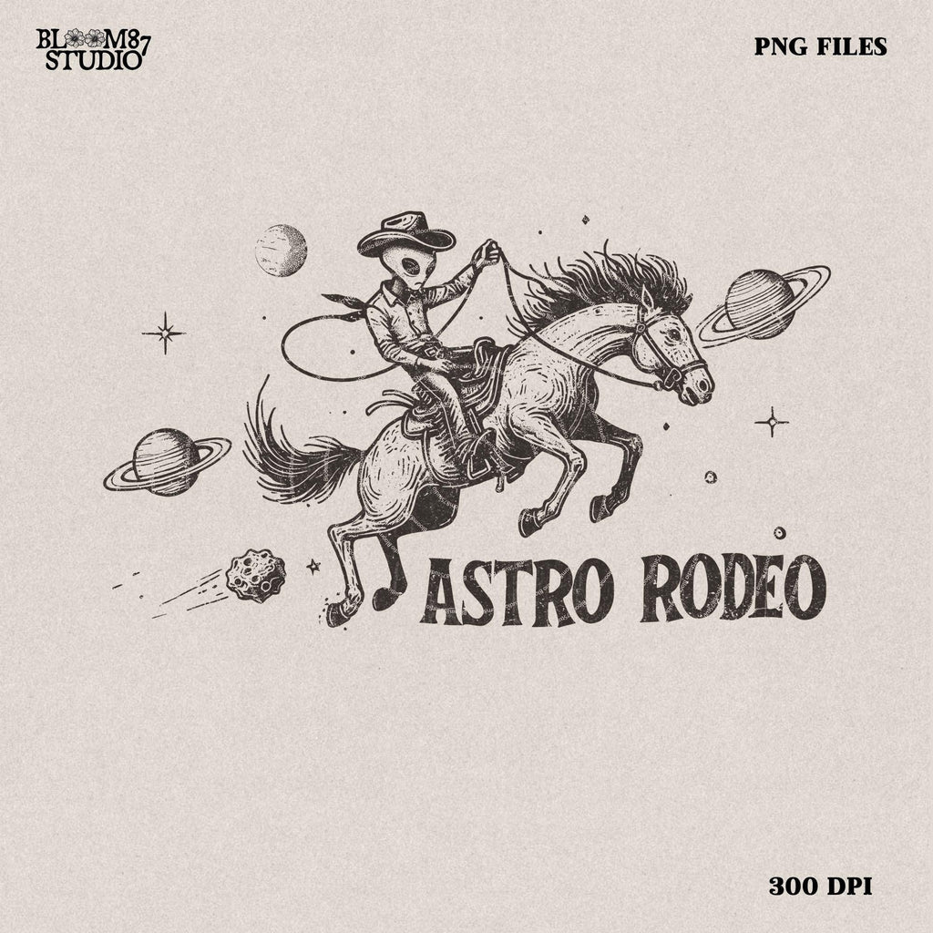 Astro Rodeo, Cowboy Space Western PNG, Alien Cowboy, Cosmic Cowboy, Space Cowboy, Vintage Cosmic Rodeo Png, Retro Cowboy Png, Space Western