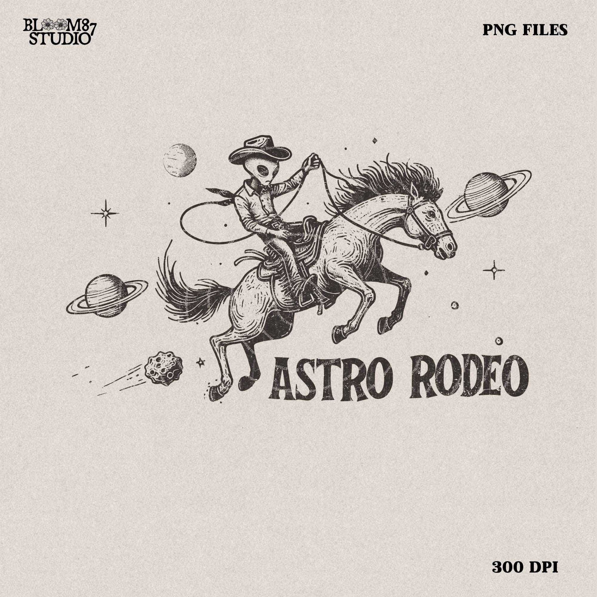 Astro Rodeo, Cowboy Space Western PNG, Alien Cowboy, Cosmic Cowboy, Space Cowboy, Vintage Cosmic Rodeo Png, Retro Cowboy Png, Space Western