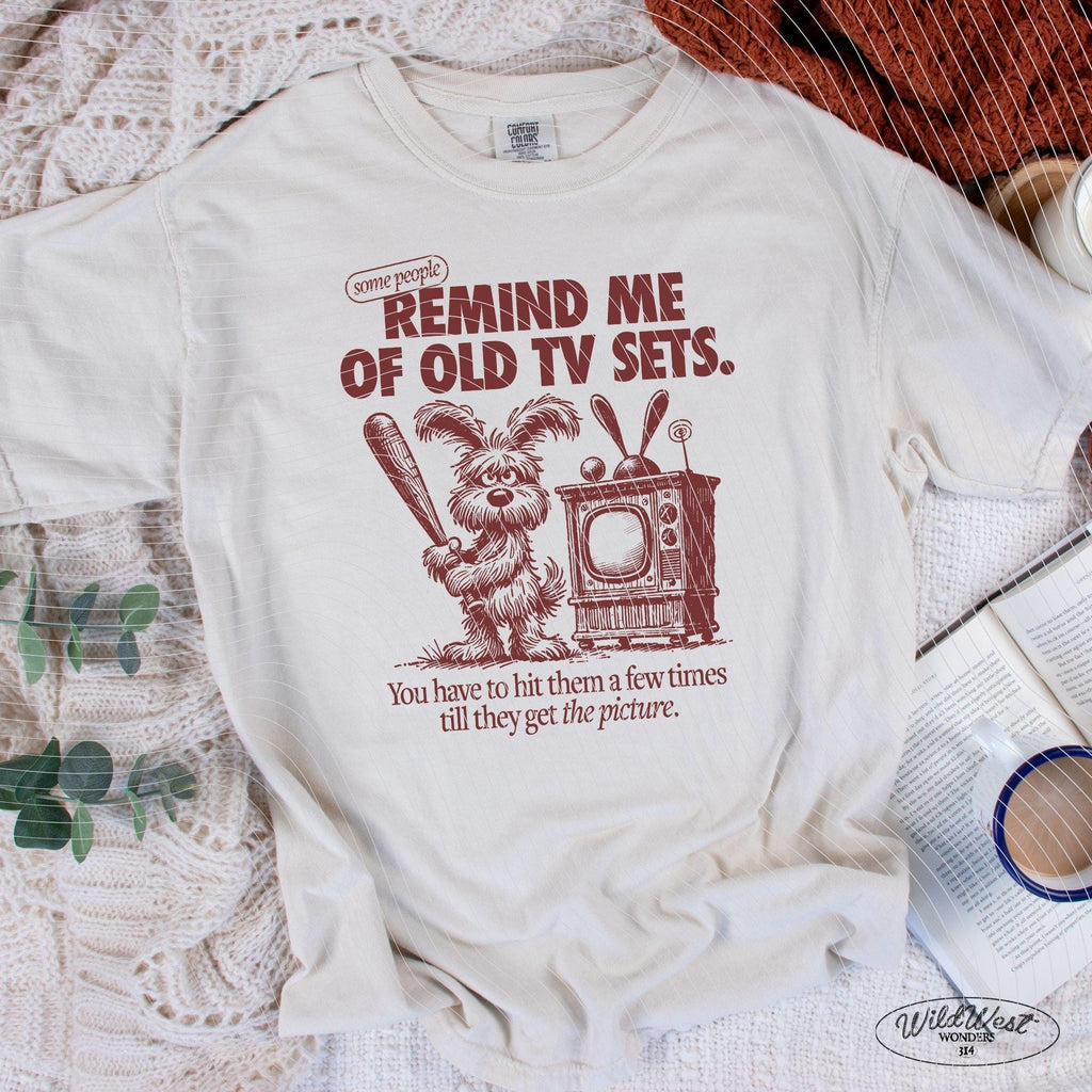 Some People Remind Me Of Old TV Sets PNG, Funny Dog PNG, Silly Quote, Old School, Cartoon Humor, Retro, Cute Saying png, Sublimation Design