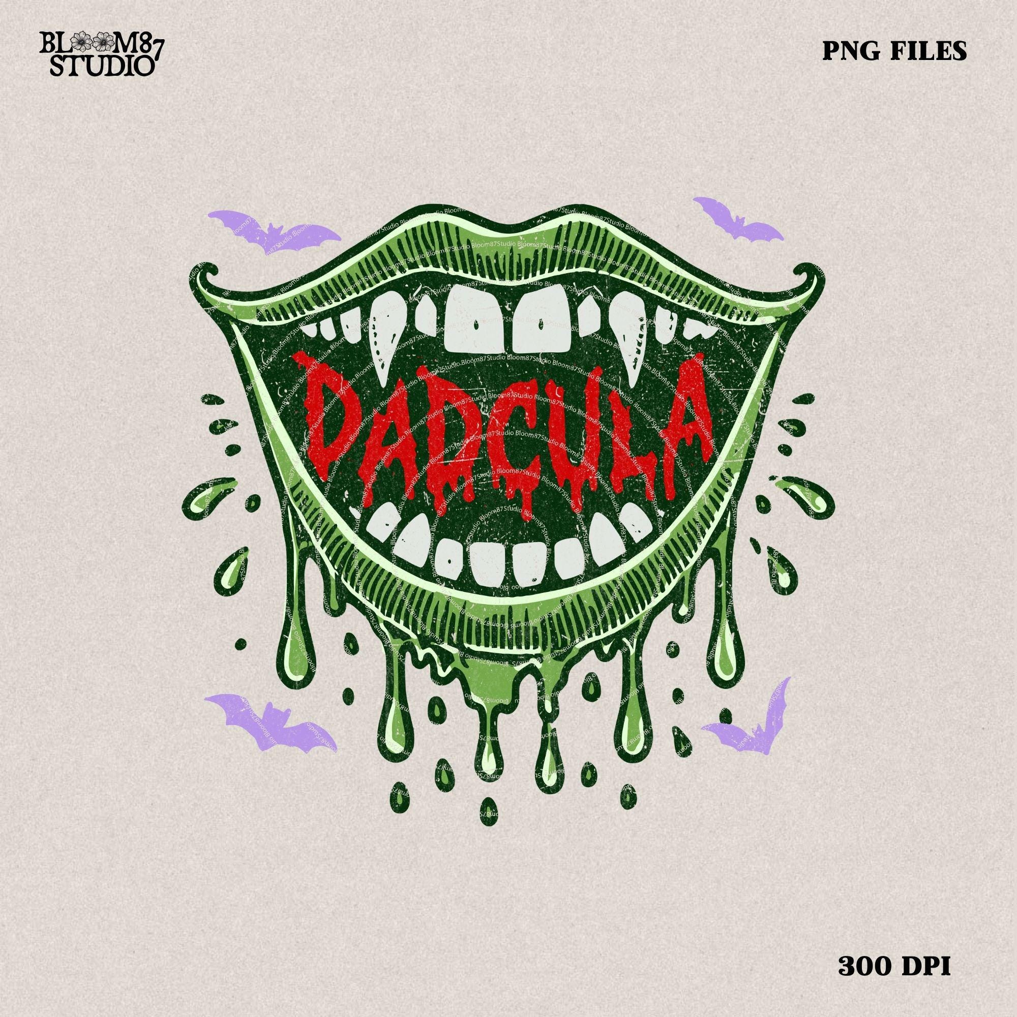 Dadcula Vampire Sexy Lips and Fangs Halloween Transparence Png Halloween For Men Digital Download for DTG Printing DTF Sublimation