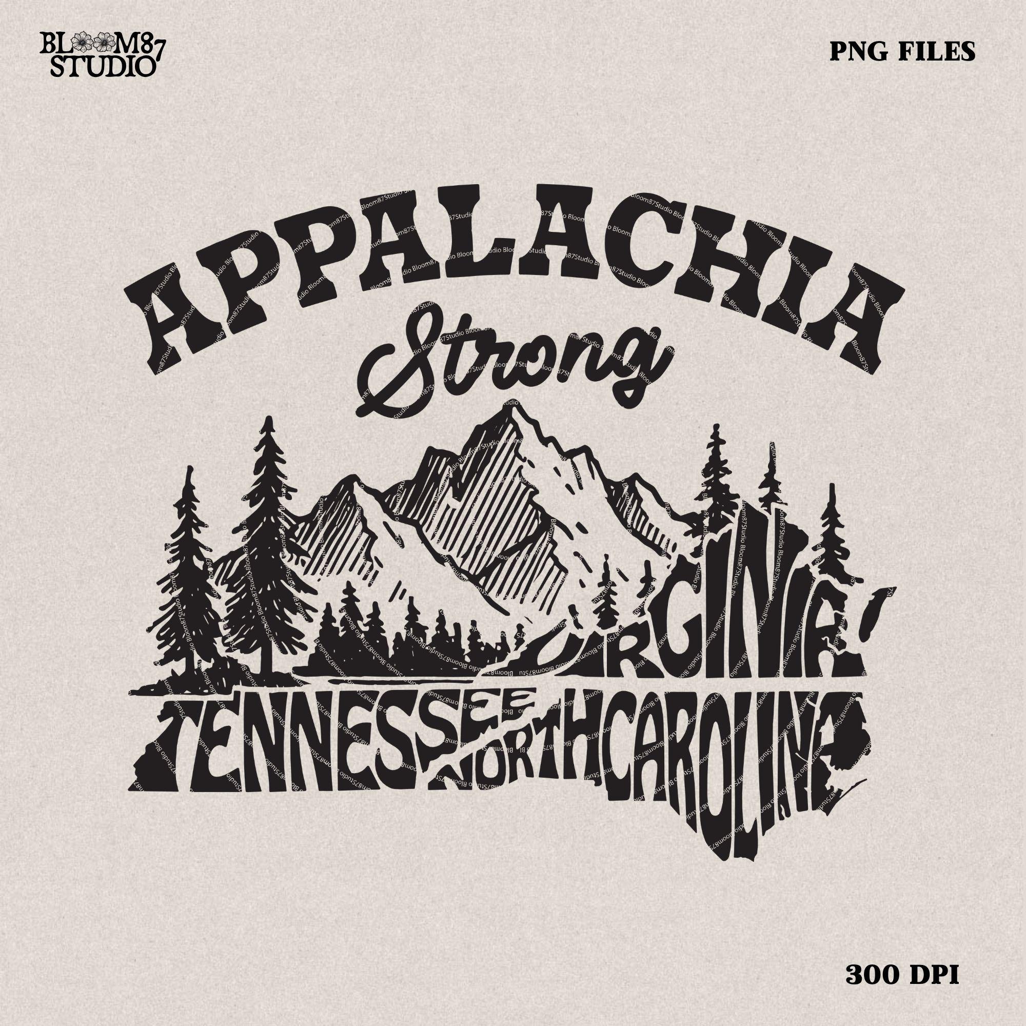 Appalachia Strong PNG, Hurricane Helene, Virginia, Tennessee, North Caroline Hurricane PNG, Sublimation Design Download Western Shirt Design