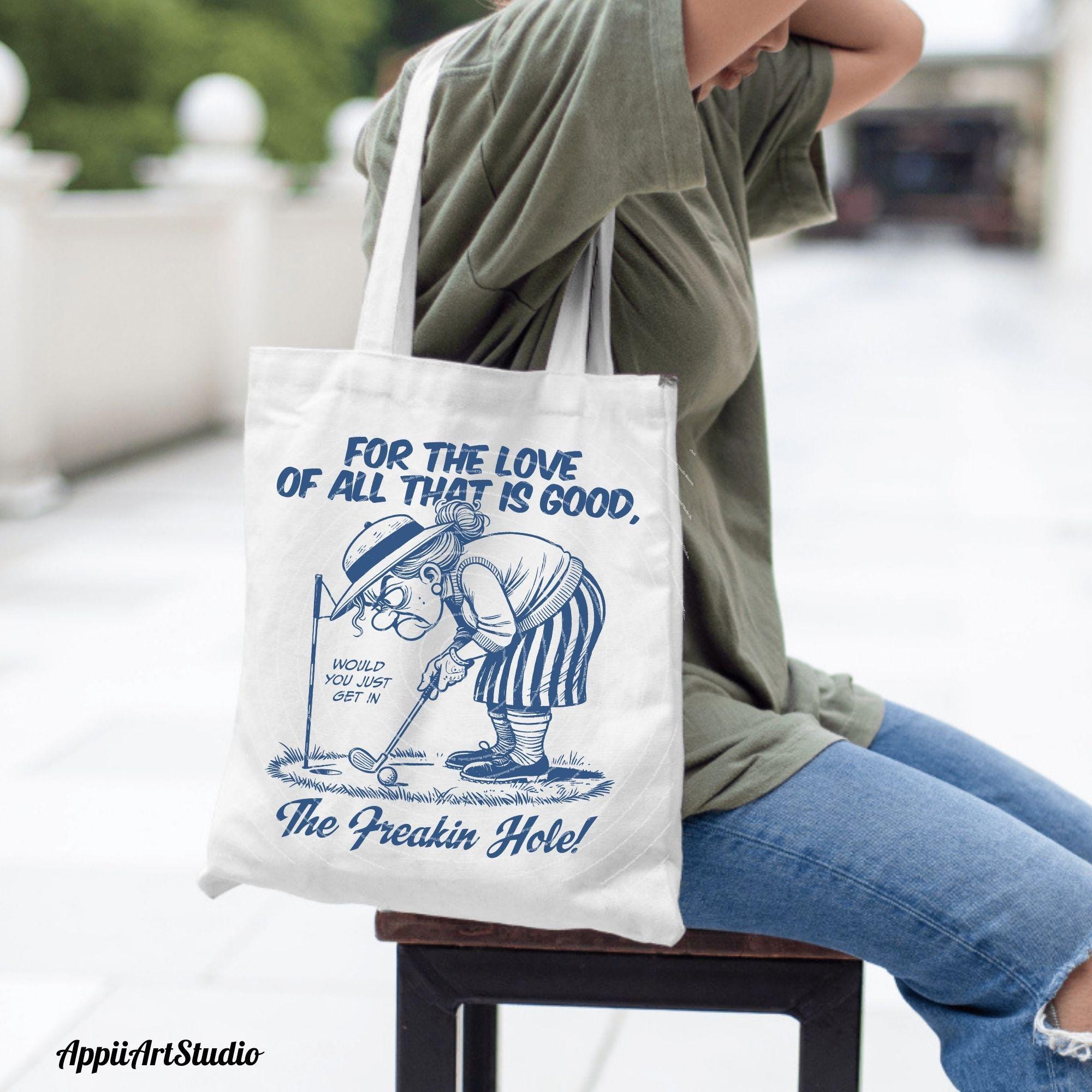 Get In The Freakin' Hole Golf PNG, Sublimation Design Png, Funny Golf Grandma Art For Her Mother's Day, Golfing Lady Gift for Golf Lover PNG