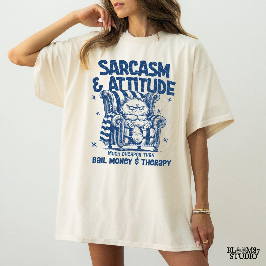 Sarcasm & Attitude Angry Cat PNG, Sublimation Design Png, Funny Quote, Silly Cat With Coffee, Printable Art, Humorous, Design for t-shirt