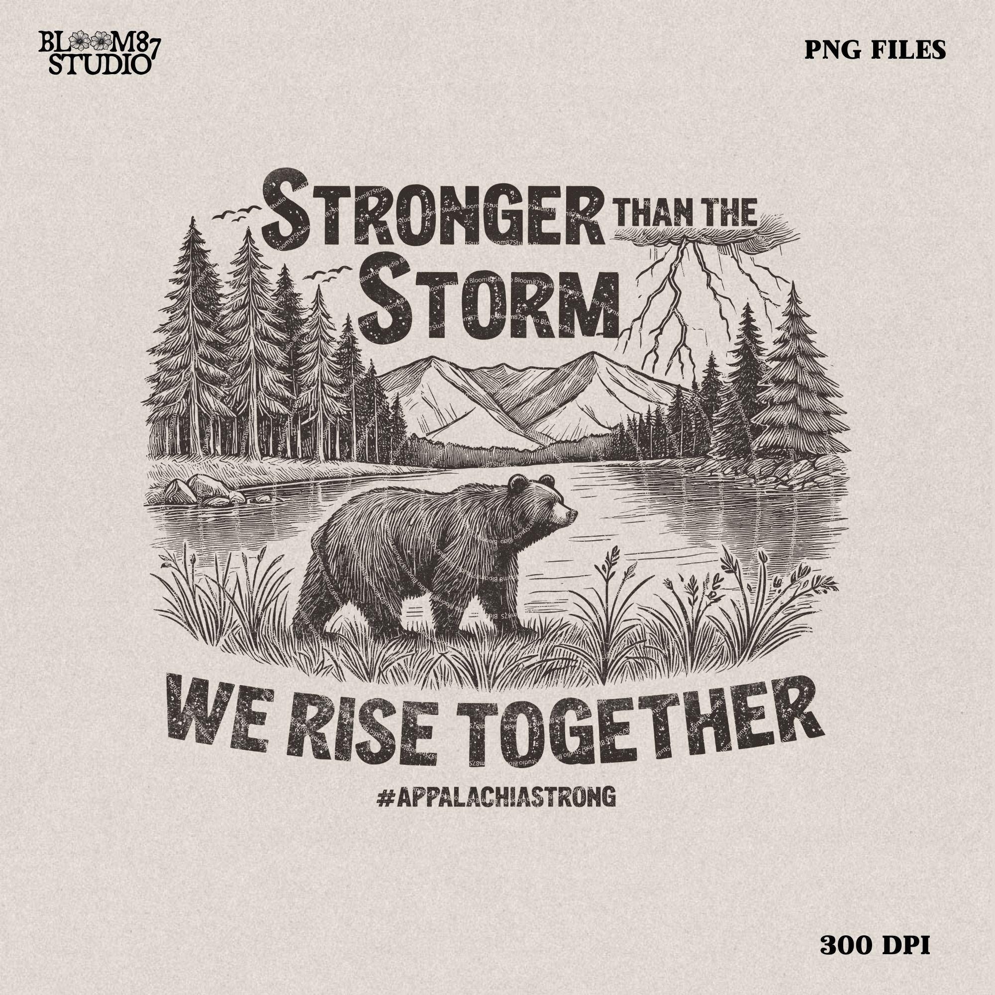 Stronger Than The Storm Png, Appalachia Strong PNG, Hurricane Helene, Virginia, Tennessee, North Caroline Hurricane PNG, Sublimation Design