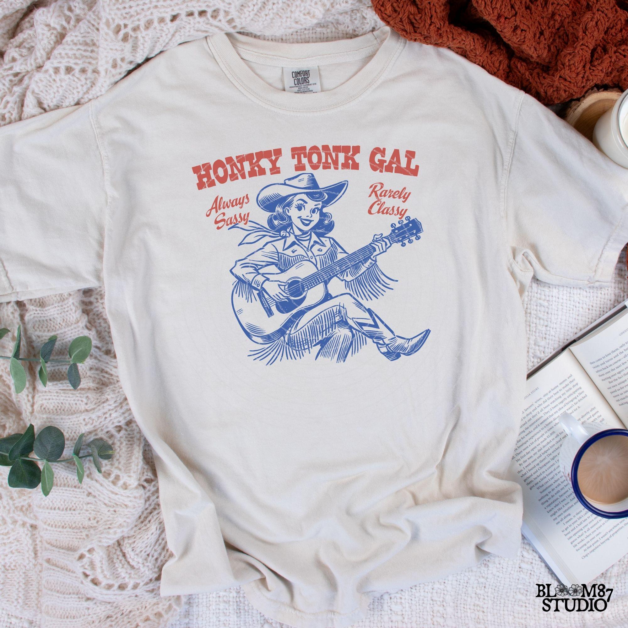 Honky Tonk Gal Western Country PNG Always Sassy Rarely Classy Western Trendy vintage comic Gift for Her for Tees Wall art Stickers Tote Bags