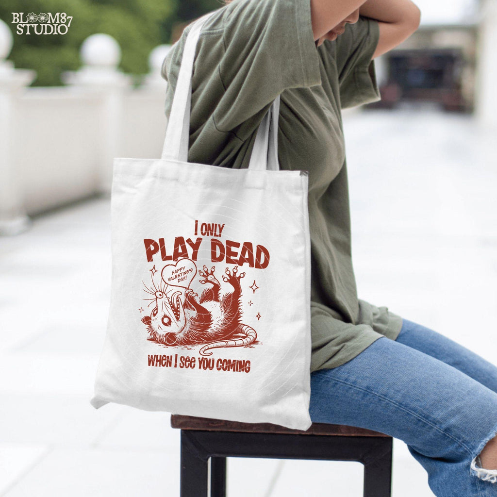 I Only Play Dead When I See You Coming Design, Funny Valentine Shirt Design, Vintage Retro Funny Possum, Anti Valentine Sublimation Stickers