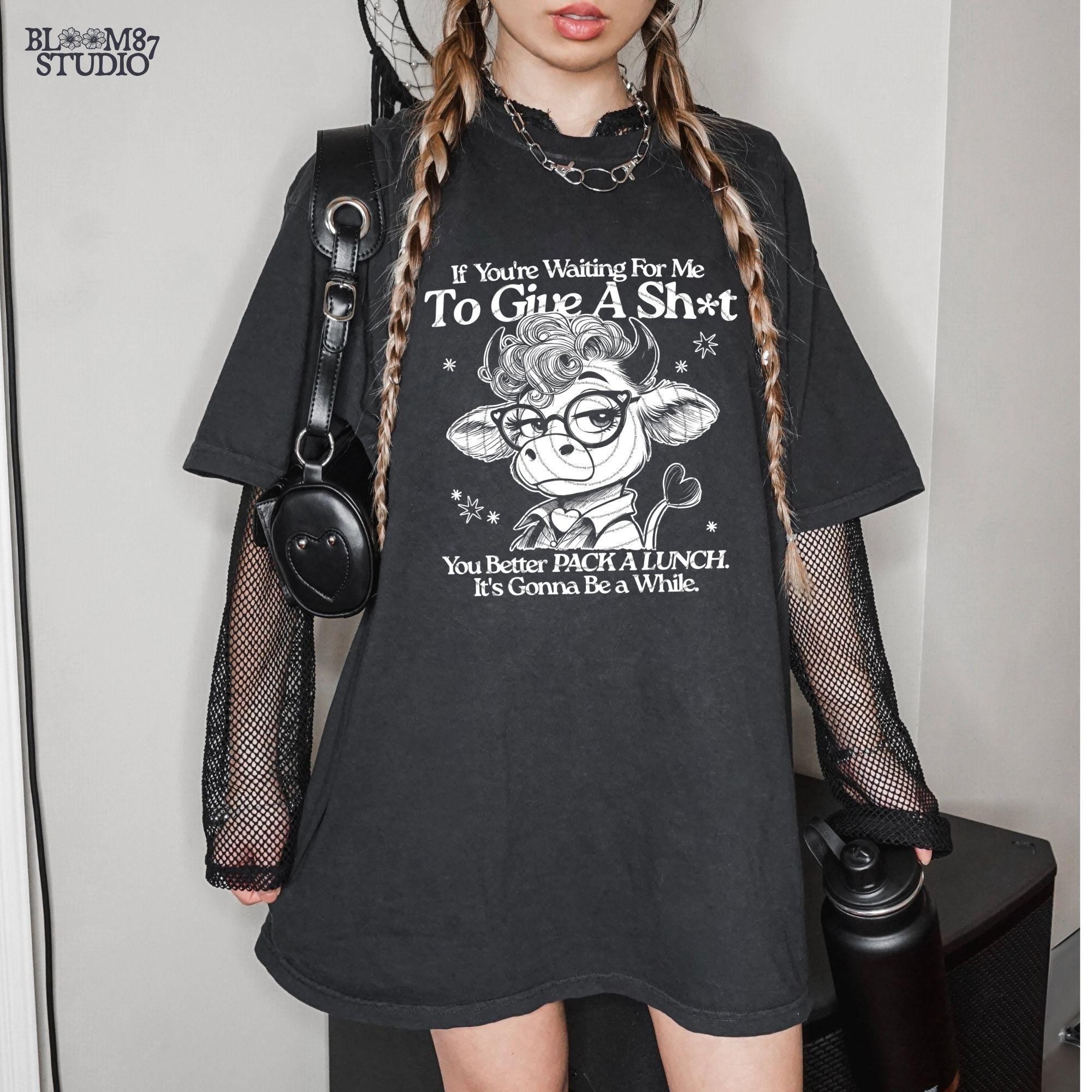 If You're Waiting For Me To Give A Shit PNG, Funny Cow Cartoon PNG, Funny Cow PNG For Her Gift, Sarcastic Humor, Sublimation Download Png