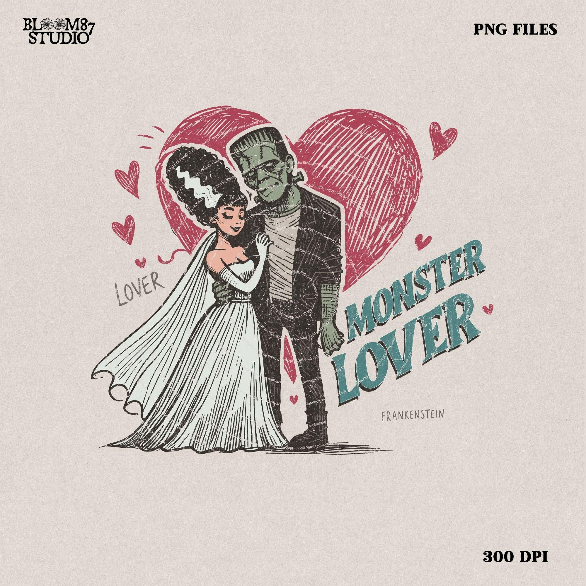 frankenstein Lover Png, Monster Lover png, Vintage Halloween Shirt png, Halloween Horror movie png, Halloween png, Retro halloween png