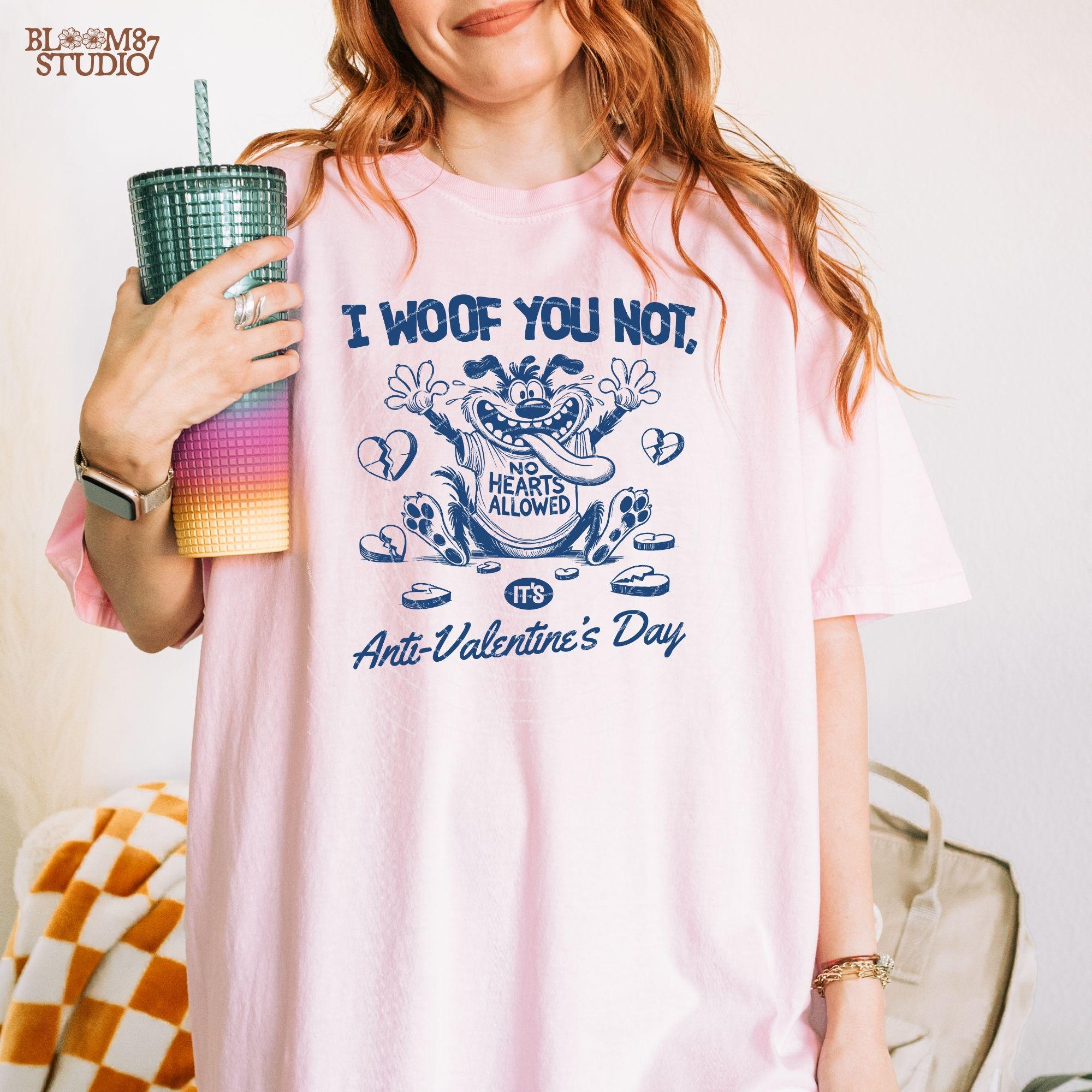 I Woof You Not Design, Funny Anti-Valentine's Day Design, Vintage Retro Funny Dog, Anti Valentine, Sarcastic Valentine, Sublimation Stickers