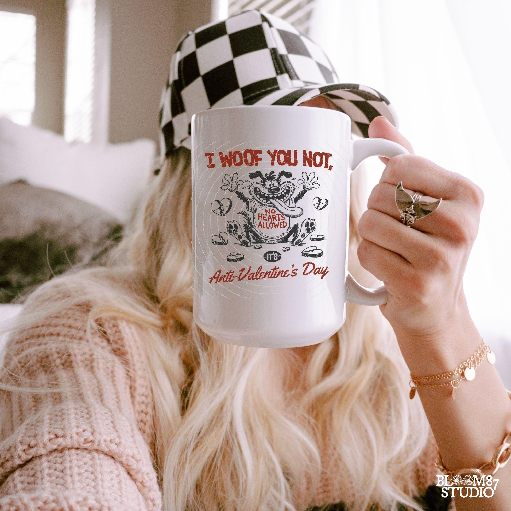 I Woof You Not Design, Funny Anti-Valentine's Day Design, Vintage Retro Funny Dog, Anti Valentine, Sarcastic Valentine, Sublimation Stickers