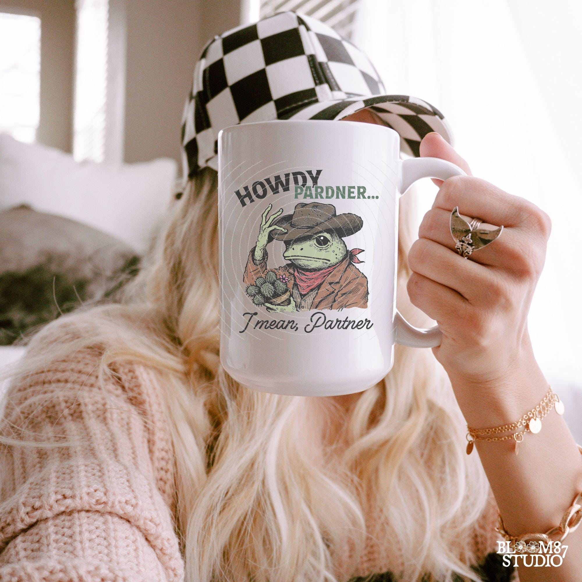 Howdy Pardner Frog Png, Funny Frog, Cowboy Toad, Cowboy Frog Png, Funny Western design for Sublimation, Retro Western Animal Humor Design