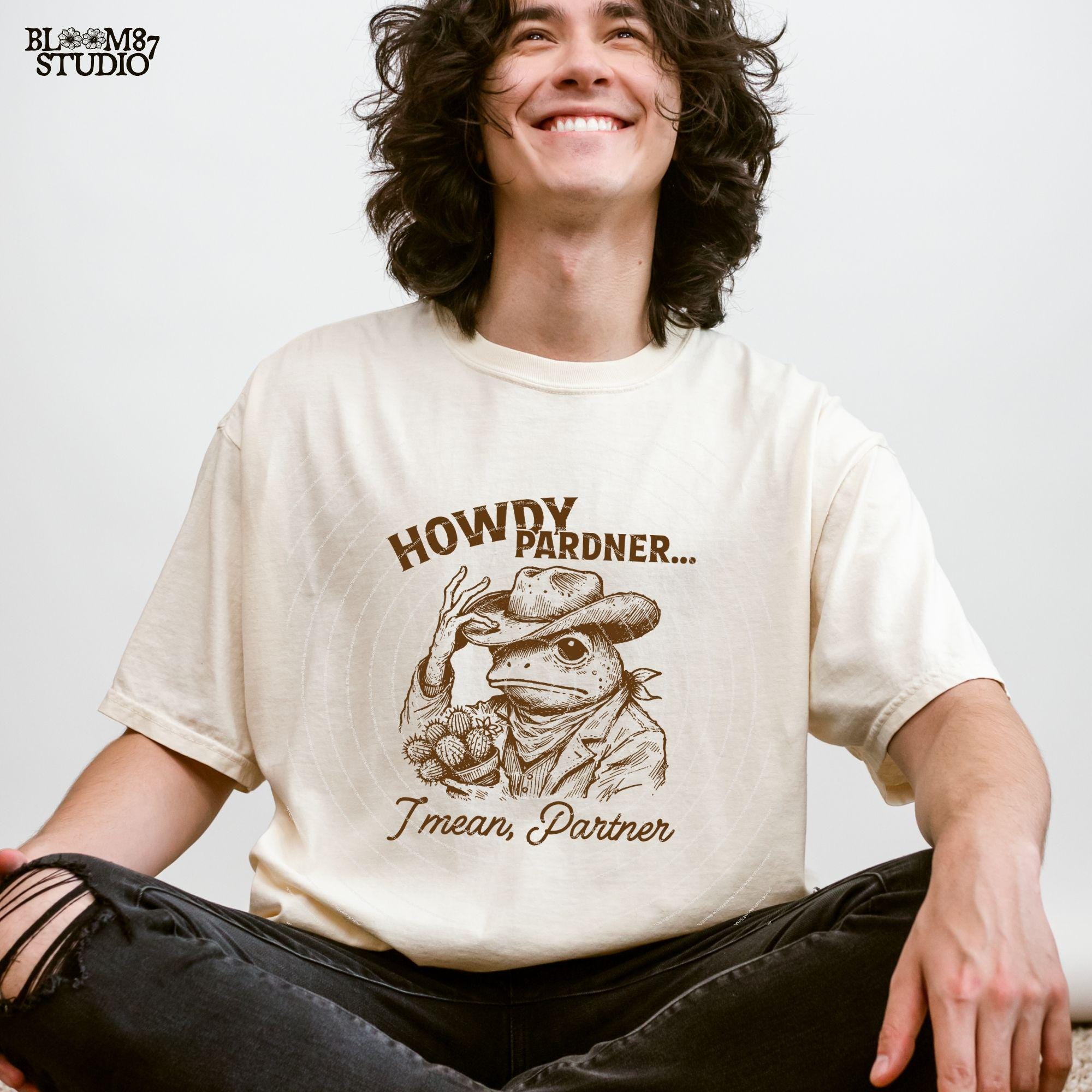 Howdy Pardner Frog Png, Funny Frog, Cowboy Toad, Cowboy Frog Png, Funny Western design for Sublimation, Retro Western Animal Humor Design