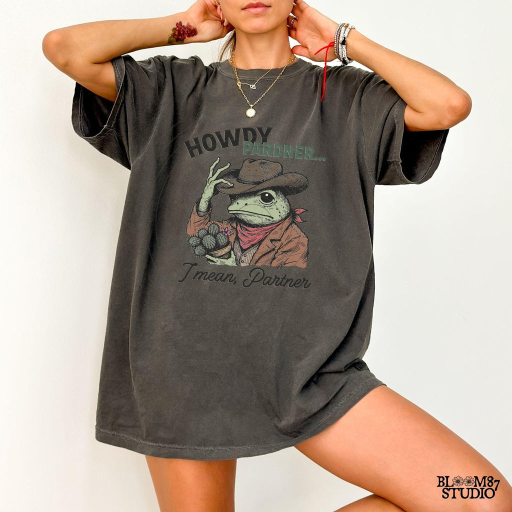 Howdy Pardner Frog Png, Funny Frog, Cowboy Toad, Cowboy Frog Png, Funny Western design for Sublimation, Retro Western Animal Humor Design