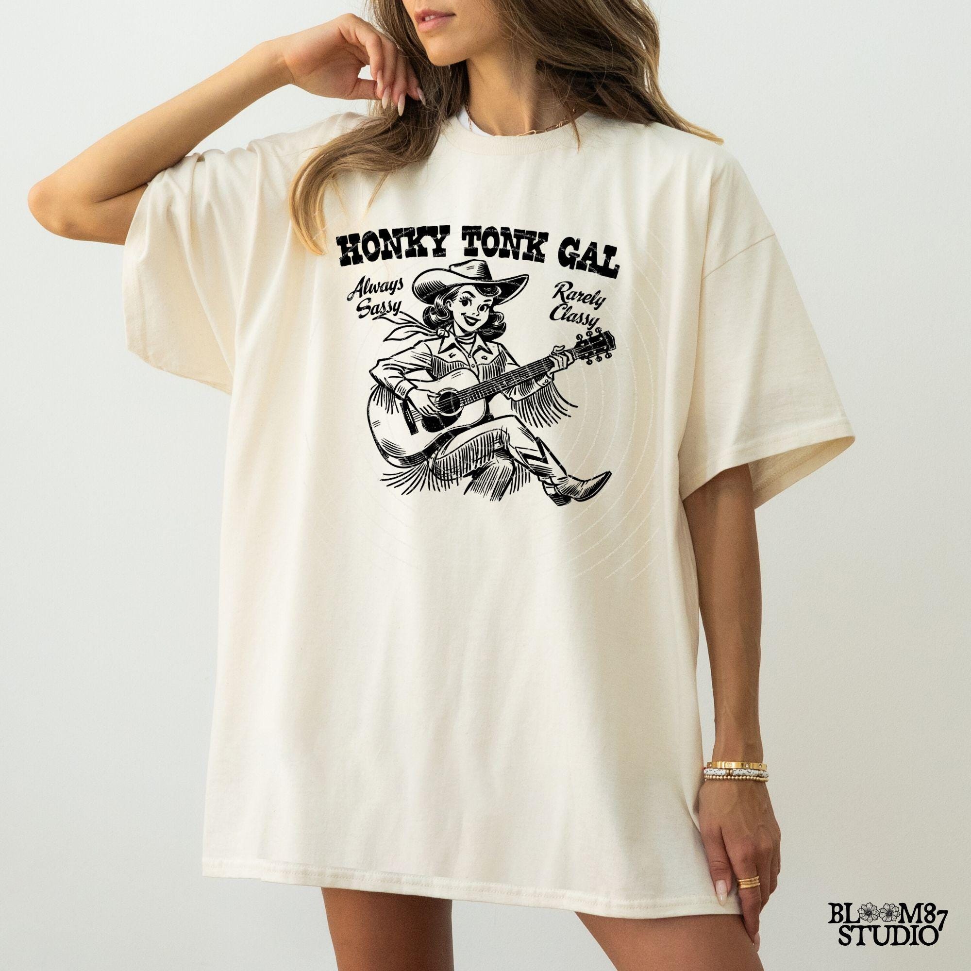 Honky Tonk Gal Western Country PNG Always Sassy Rarely Classy Western Trendy vintage comic Gift for Her for Tees Wall art Stickers Tote Bags