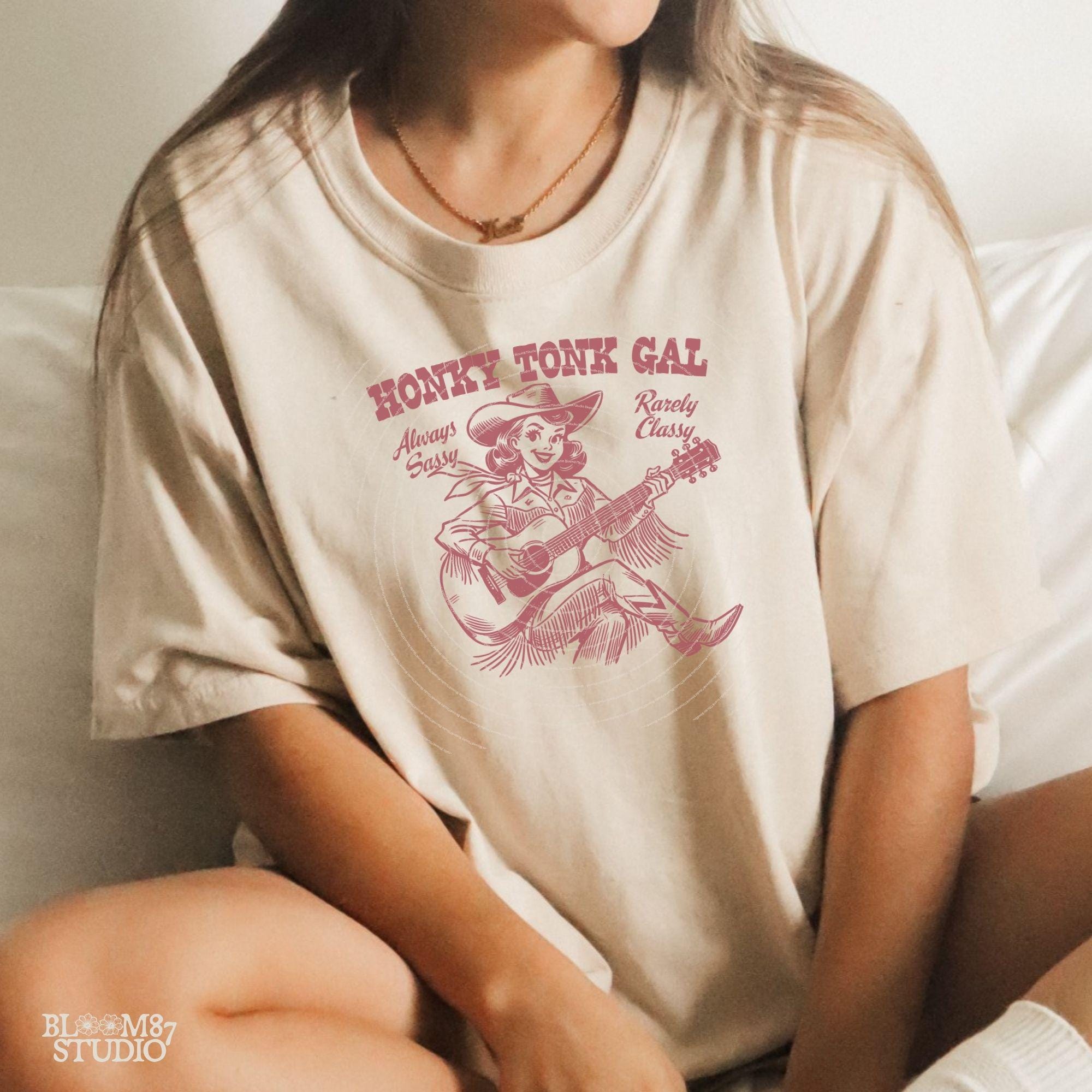 Honky Tonk Gal Western Country PNG Always Sassy Rarely Classy Western Trendy vintage comic Gift for Her for Tees Wall art Stickers Tote Bags
