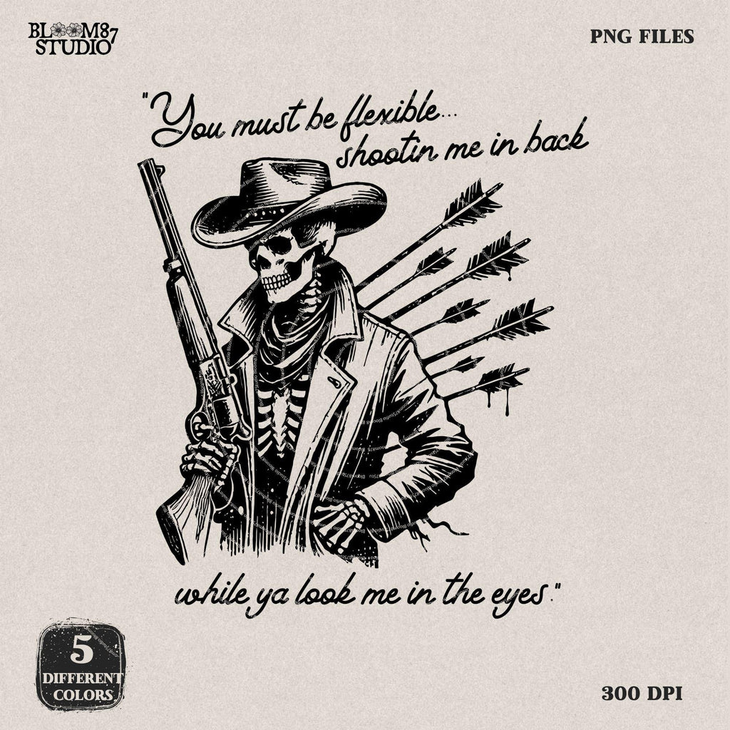Cowboy Funny Shooting PNG, Western Humor Png, hand drawn Western Cowboy Skeleton PNG, Vintage Style PNG, Western Design, Desert Western Png