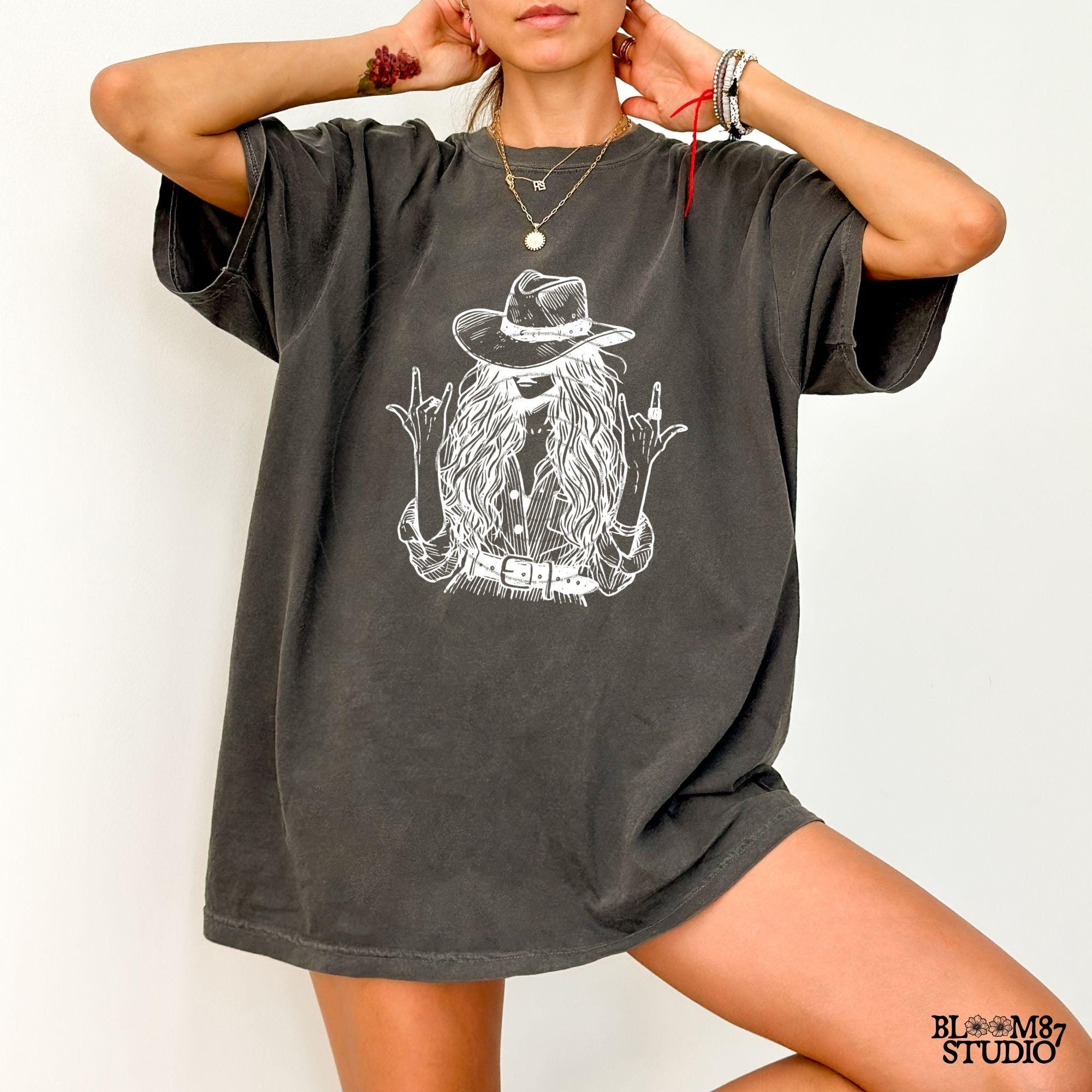Western Cowgirl Rock PNG, Sublimation Design, Trendy PNG, Vintage png, Rocker png, Western png,Cowboy png,Cowgirl Hand draw,Digital Download