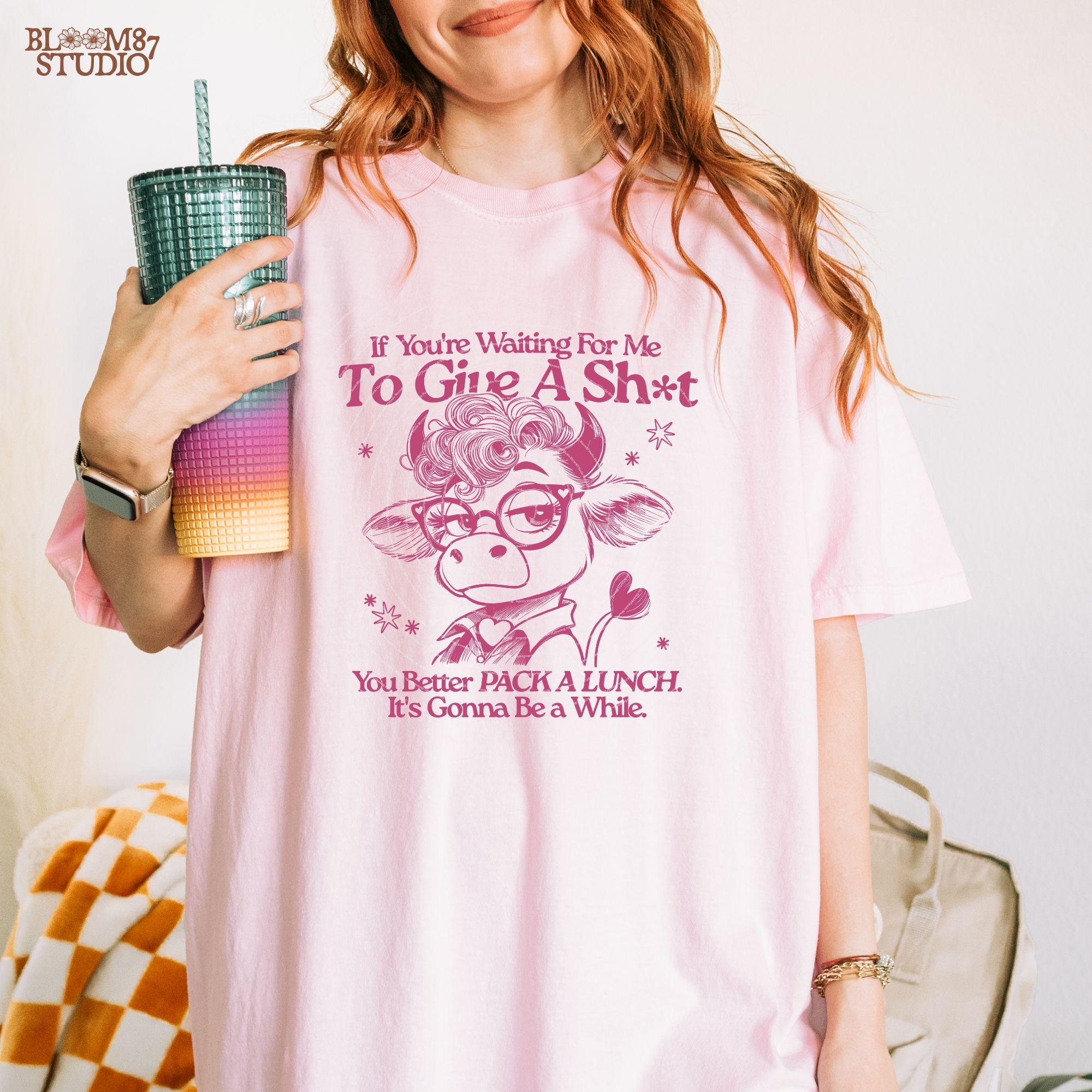 If You're Waiting For Me To Give A Shit PNG, Funny Cow Cartoon PNG, Funny Cow PNG For Her Gift, Sarcastic Humor, Sublimation Download Png