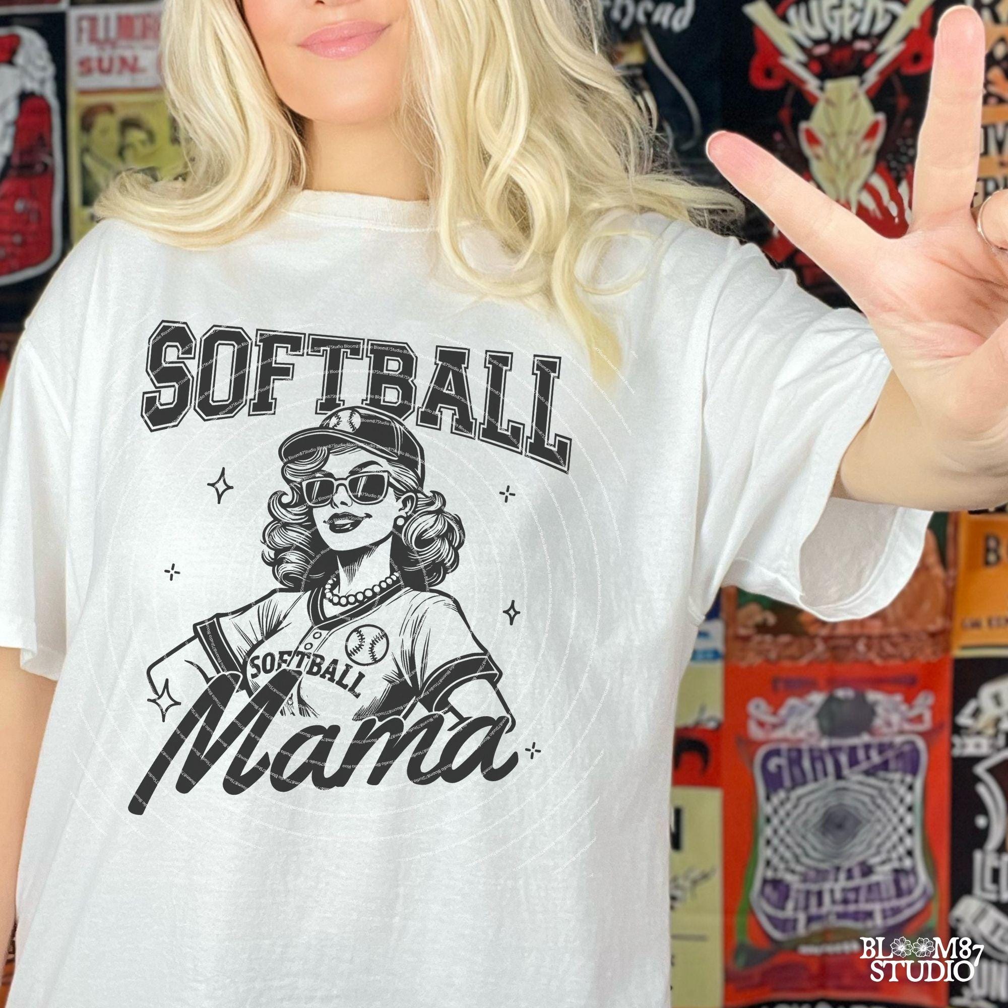 Softball Mama PNG, Funny Sports Mom, Softball Png, Softball Mom T-Shirt PNG, Digital Download Sublimation for t-shirts, mugs, or tote bags