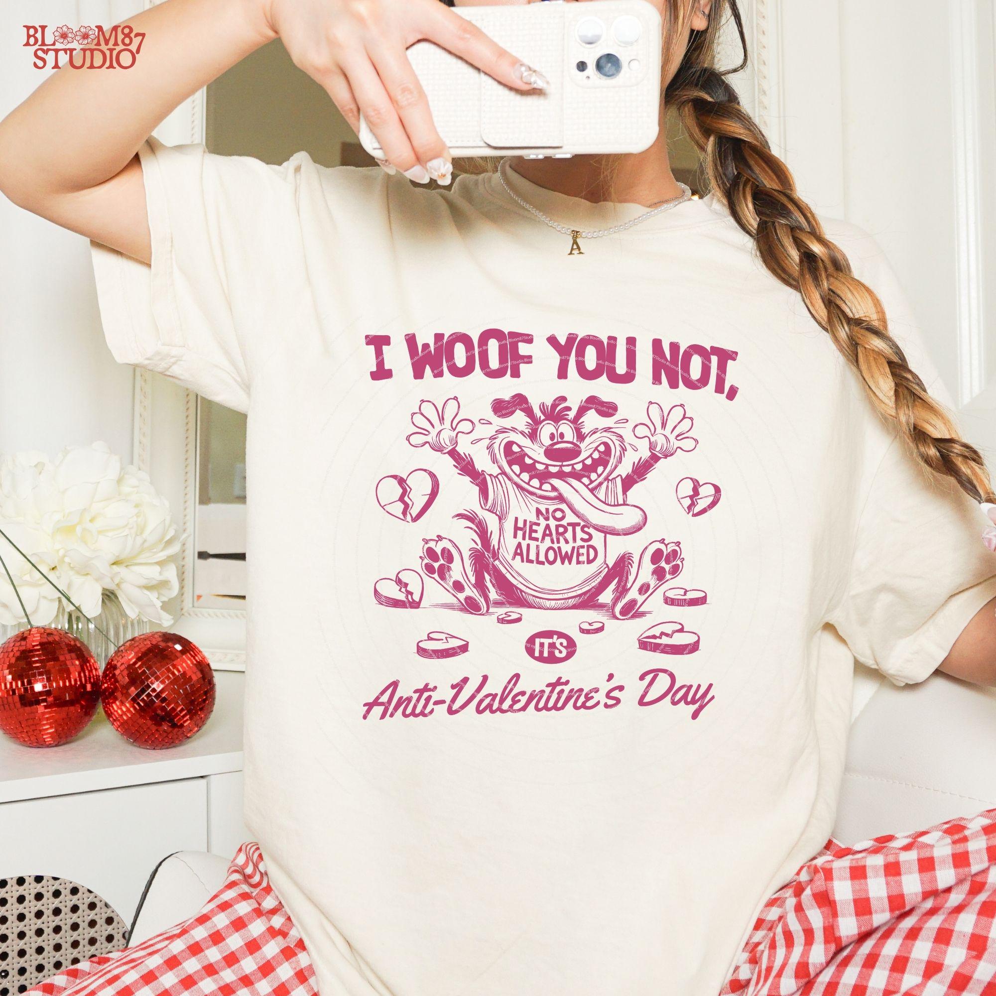 I Woof You Not Design, Funny Anti-Valentine's Day Design, Vintage Retro Funny Dog, Anti Valentine, Sarcastic Valentine, Sublimation Stickers