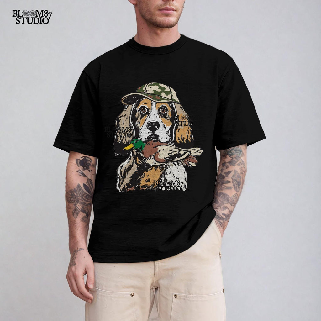 Hunting Dog PNG, Dog with Duck Digital Download, Hunting Season Sublimation,Waterfowl Hunting,Camo Dog PNG for T-Shirts,Duck Hunting Sticker