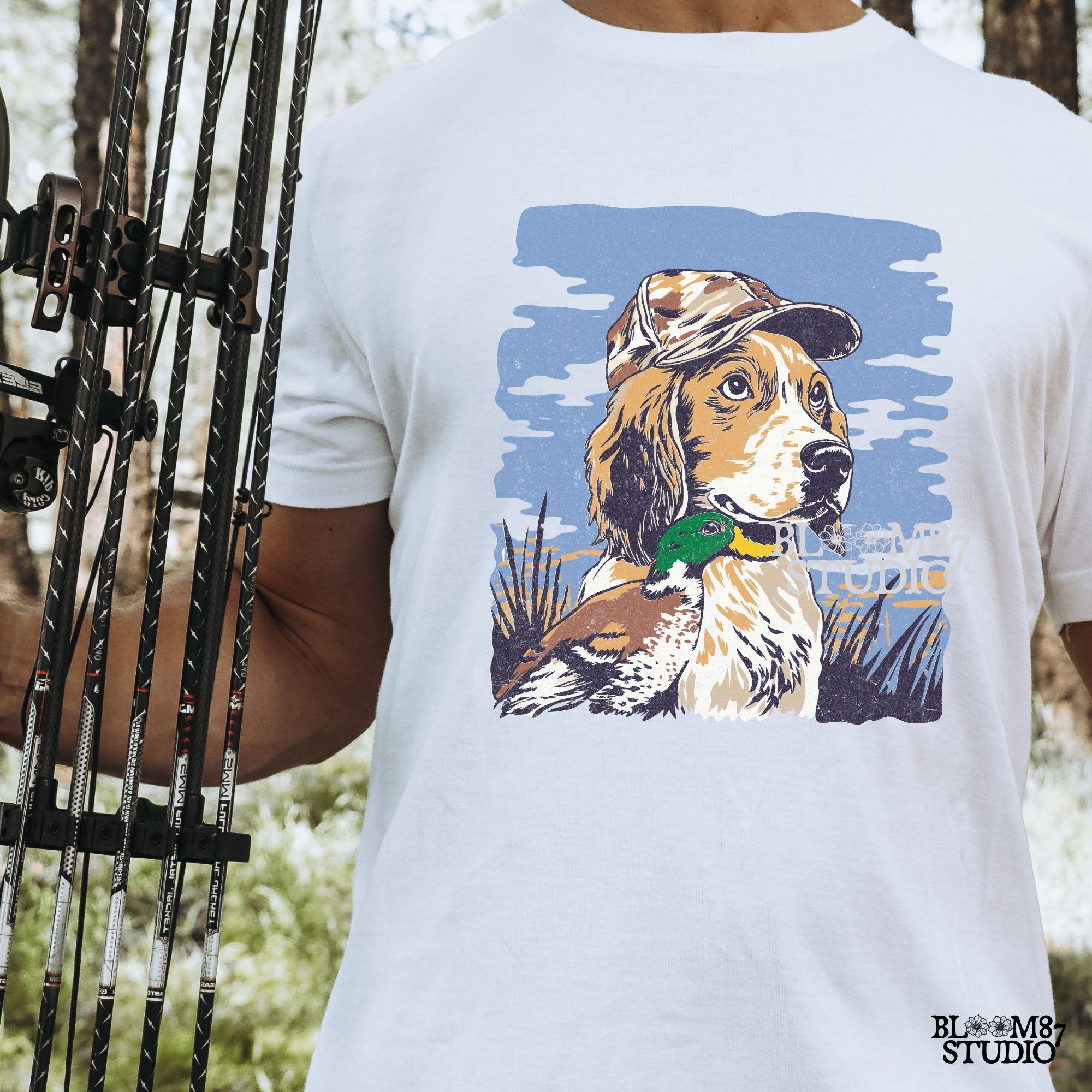 Hunting Dog PNG, Duck Hunting Retriever Digital Download,Gun Dog in camo cap,Hunting Lab with Mallard,Hunting Season,Outdoorsman Sublimation