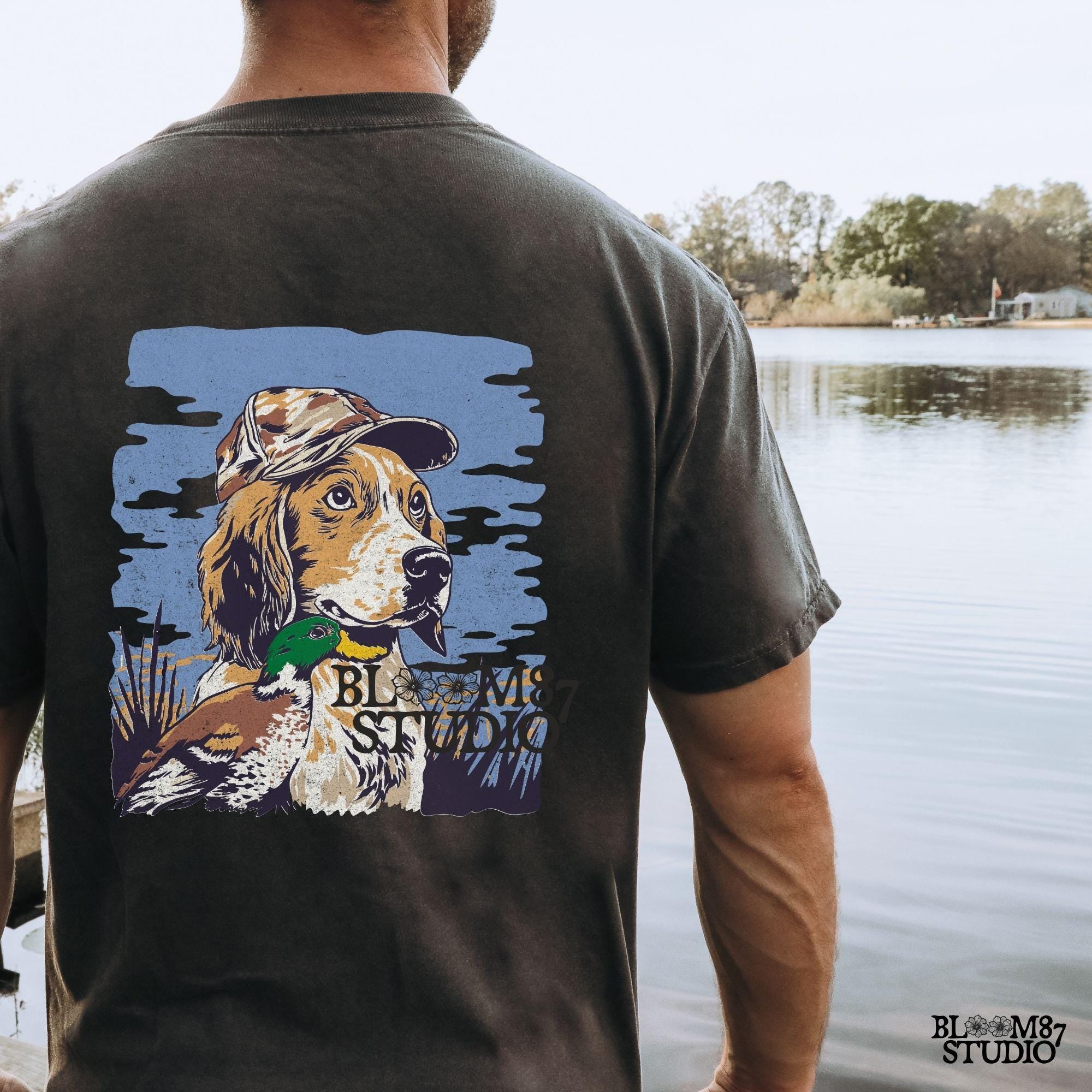 Hunting Dog PNG, Duck Hunting Retriever Digital Download,Gun Dog in camo cap,Hunting Lab with Mallard,Hunting Season,Outdoorsman Sublimation