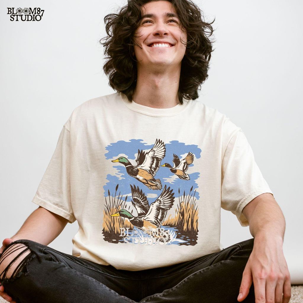 Flying Mallard Ducks PNG, Waterfowl Hunting Digital Download, Duck Hunting Png, Wildlife Sublimation Design, Hunting Lodge, Vintage Graphic