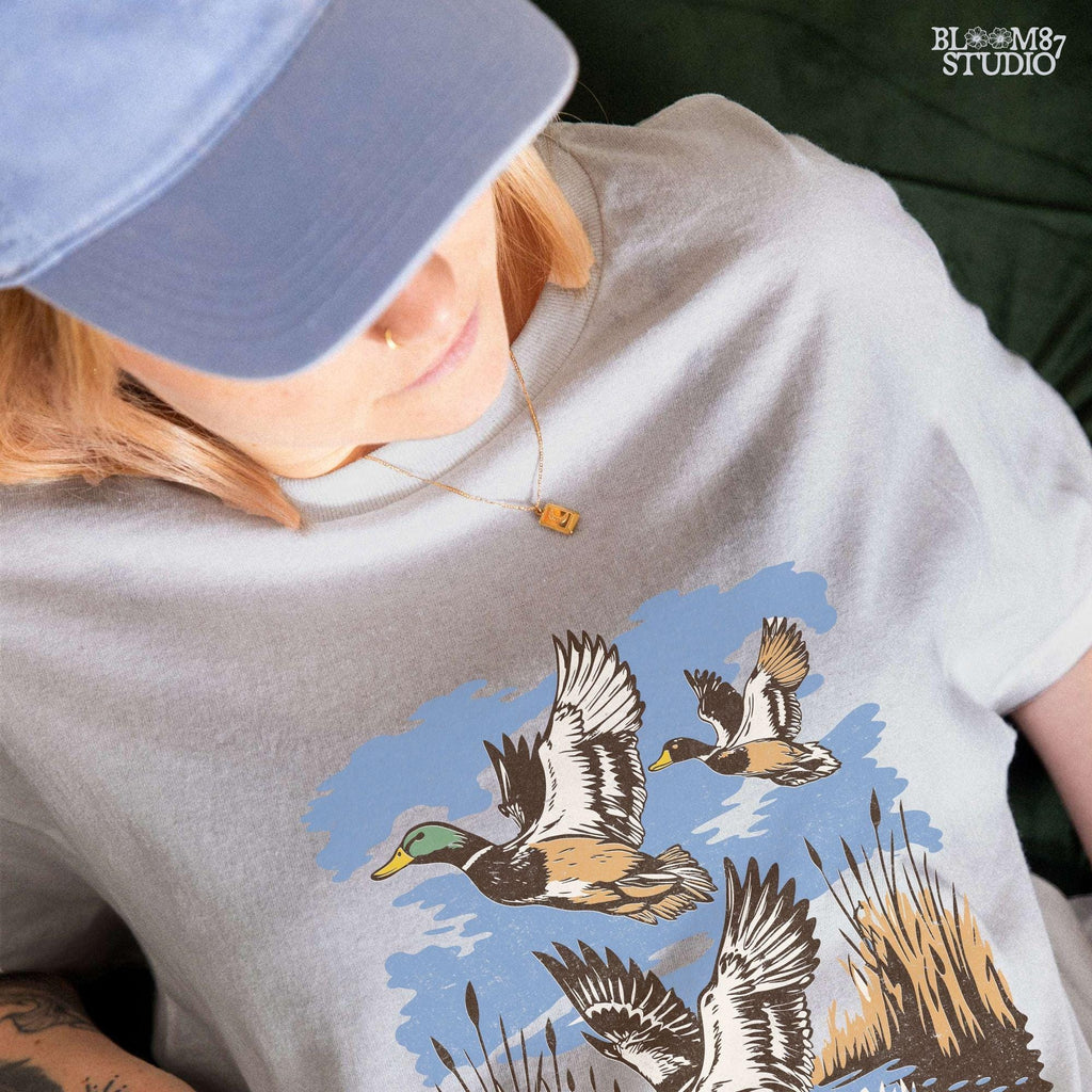 Flying Mallard Ducks PNG, Waterfowl Hunting Digital Download, Duck Hunting Png, Wildlife Sublimation Design, Hunting Lodge, Vintage Graphic