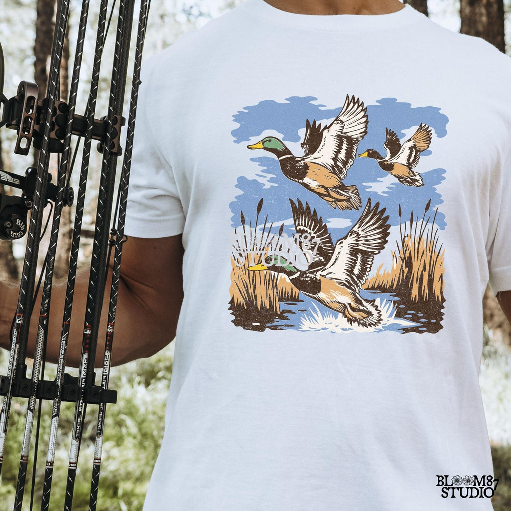 Flying Mallard Ducks PNG, Waterfowl Hunting Digital Download, Duck Hunting Png, Wildlife Sublimation Design, Hunting Lodge, Vintage Graphic