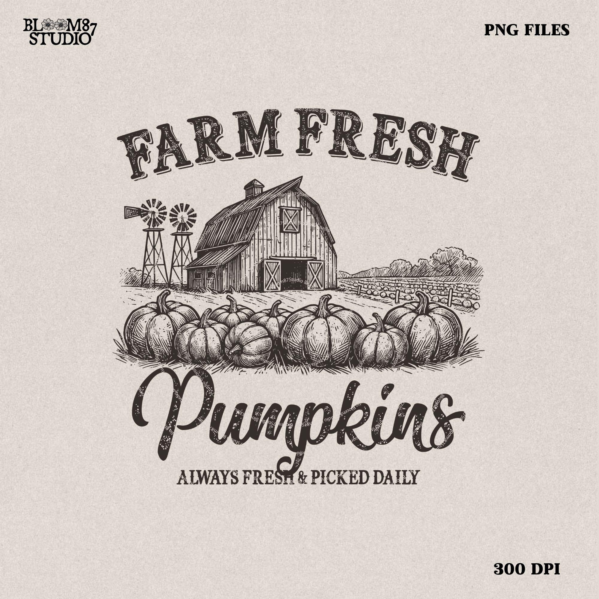 Fall png, Farm Fresh Pumpkins png, Fall Sublimation Design, Digital Download, Fall shirt design Western fall Png Western Pumpkin Png Digital