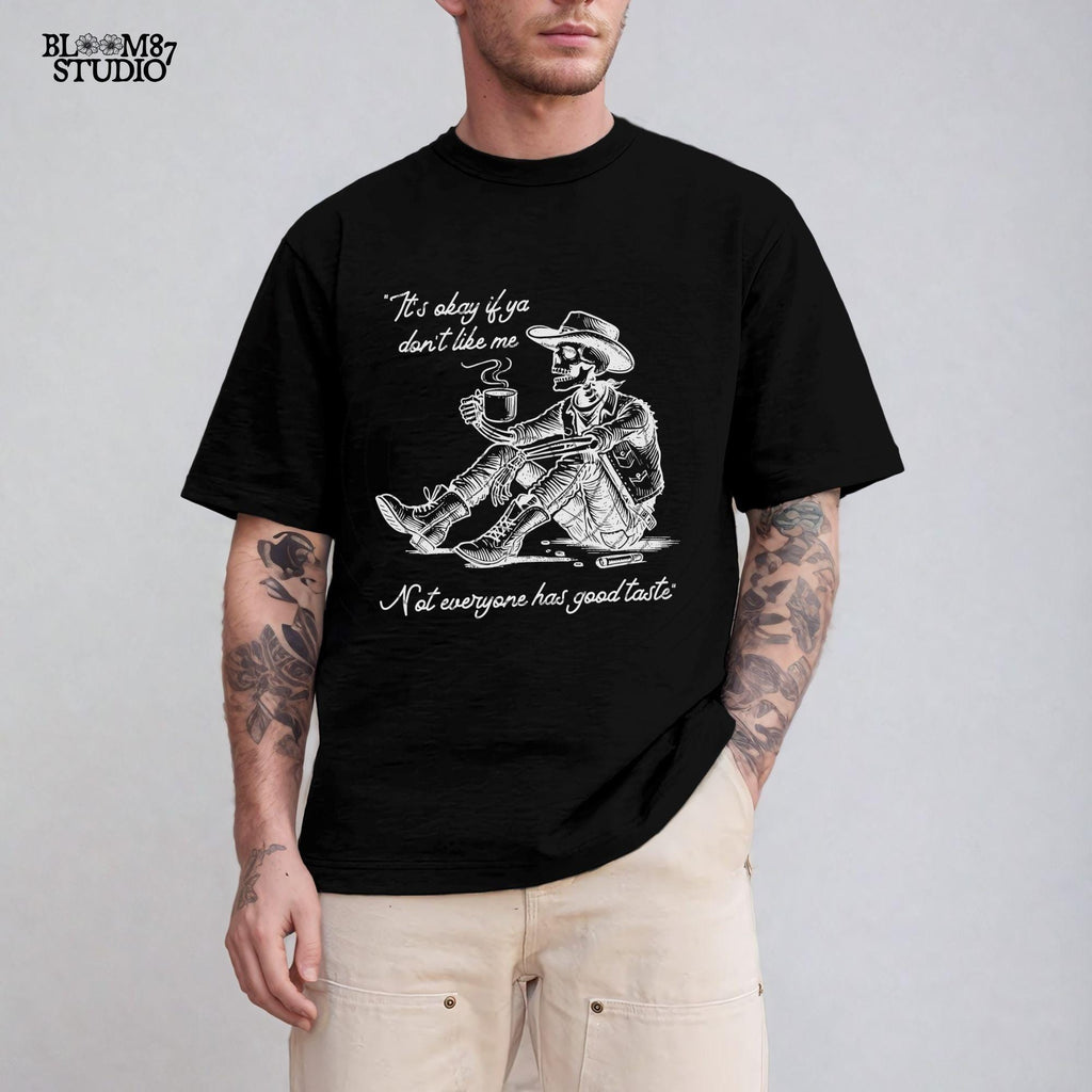 It's Okay PNG, Christian Mental Health Png, hand drawn Western Cowboy Skeleton PNG, Vintage Style PNG, Western Design, Desert Western Png