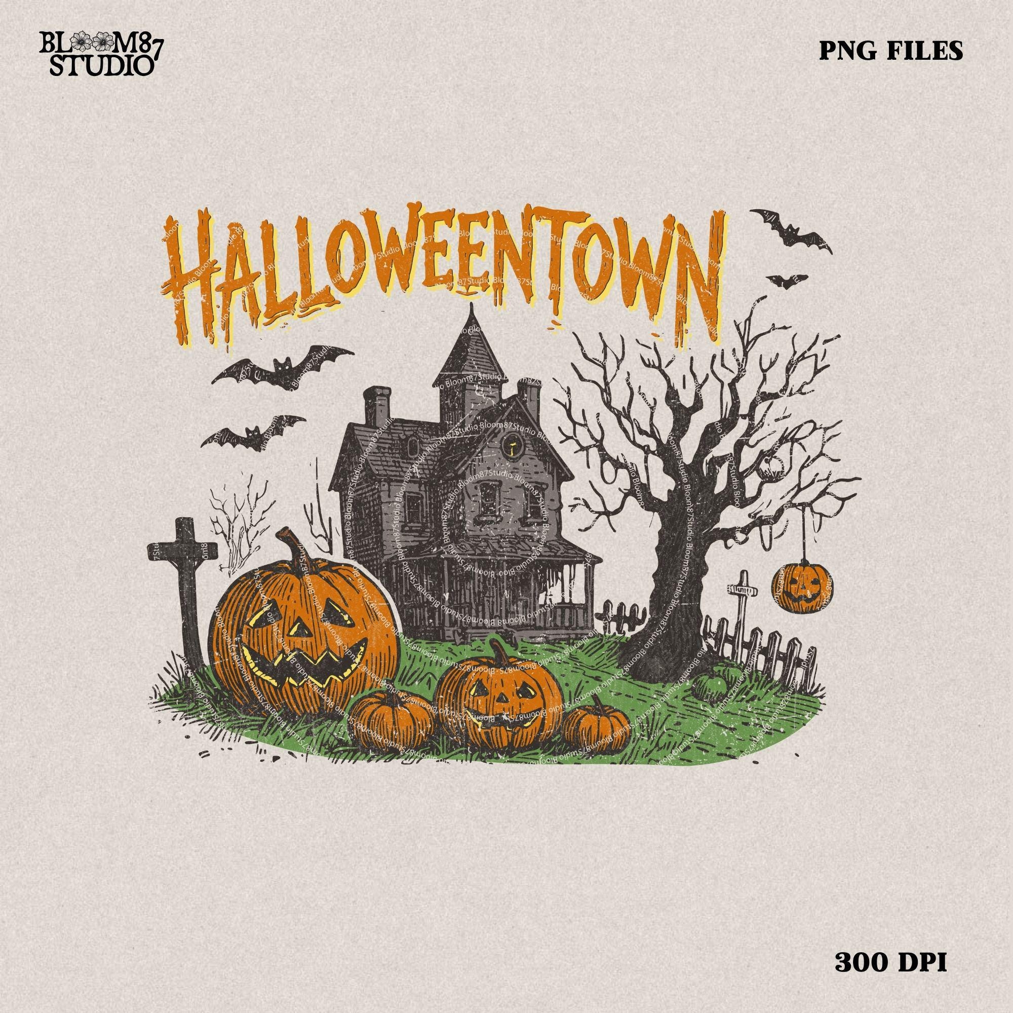 Halloweentown PNG, halloweeners, Halloween png, Halloween Shirt png, Retro Halloween png, Halloween Pumpkin png, Fall png Sublime Design Png