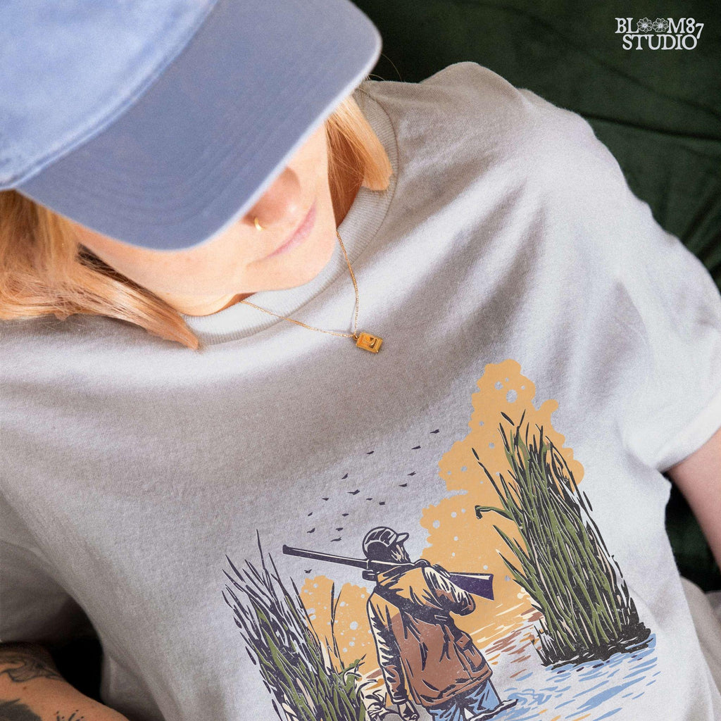 Duck Hunting PNG, Waterfowl Hunter Digital Download, Outdoorsman Sublimation Design,Hunting Png for T-Shirts,Camo Gunman,Sunset Marsh Hunter