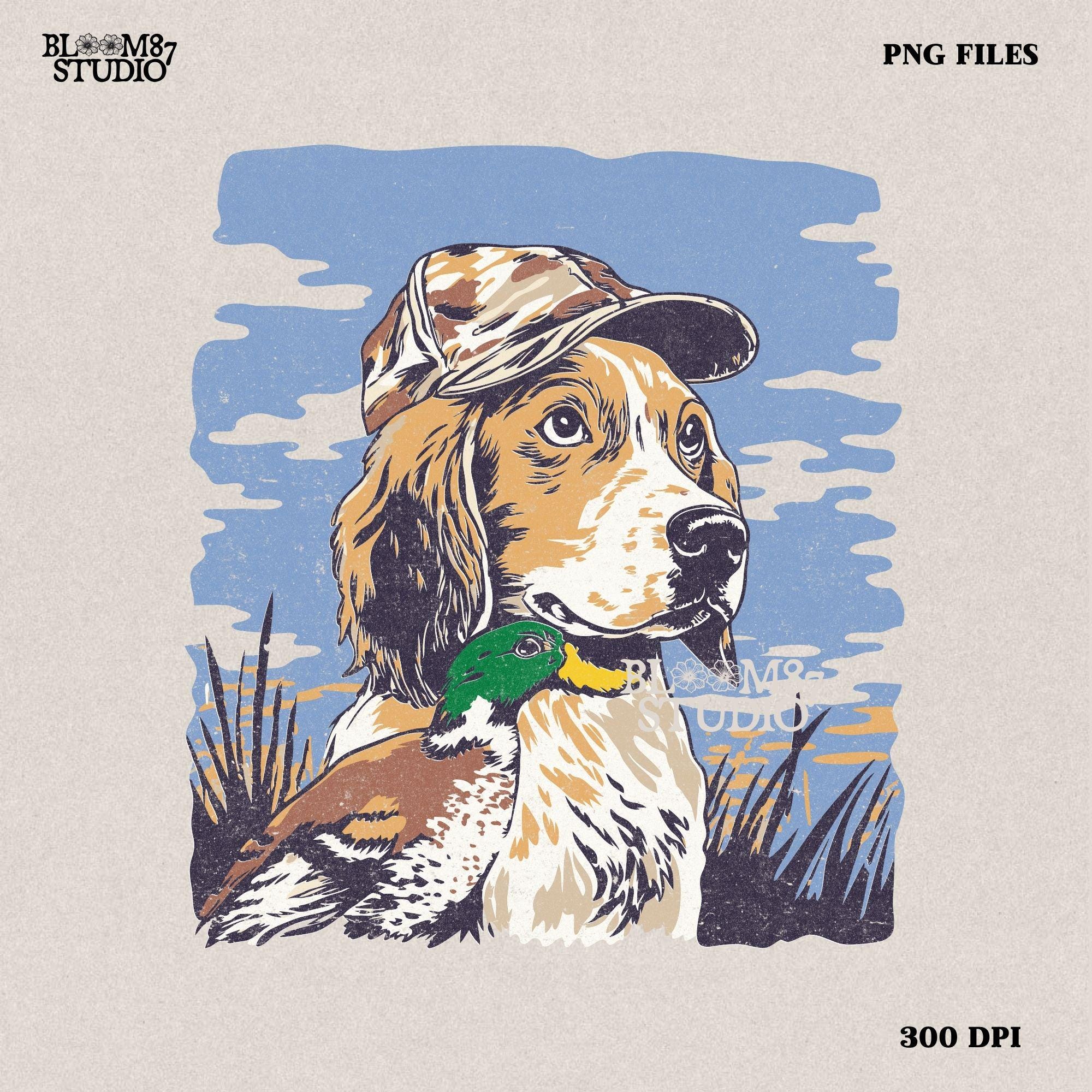 Hunting Dog PNG, Duck Hunting Retriever Digital Download,Gun Dog in camo cap,Hunting Lab with Mallard,Hunting Season,Outdoorsman Sublimation