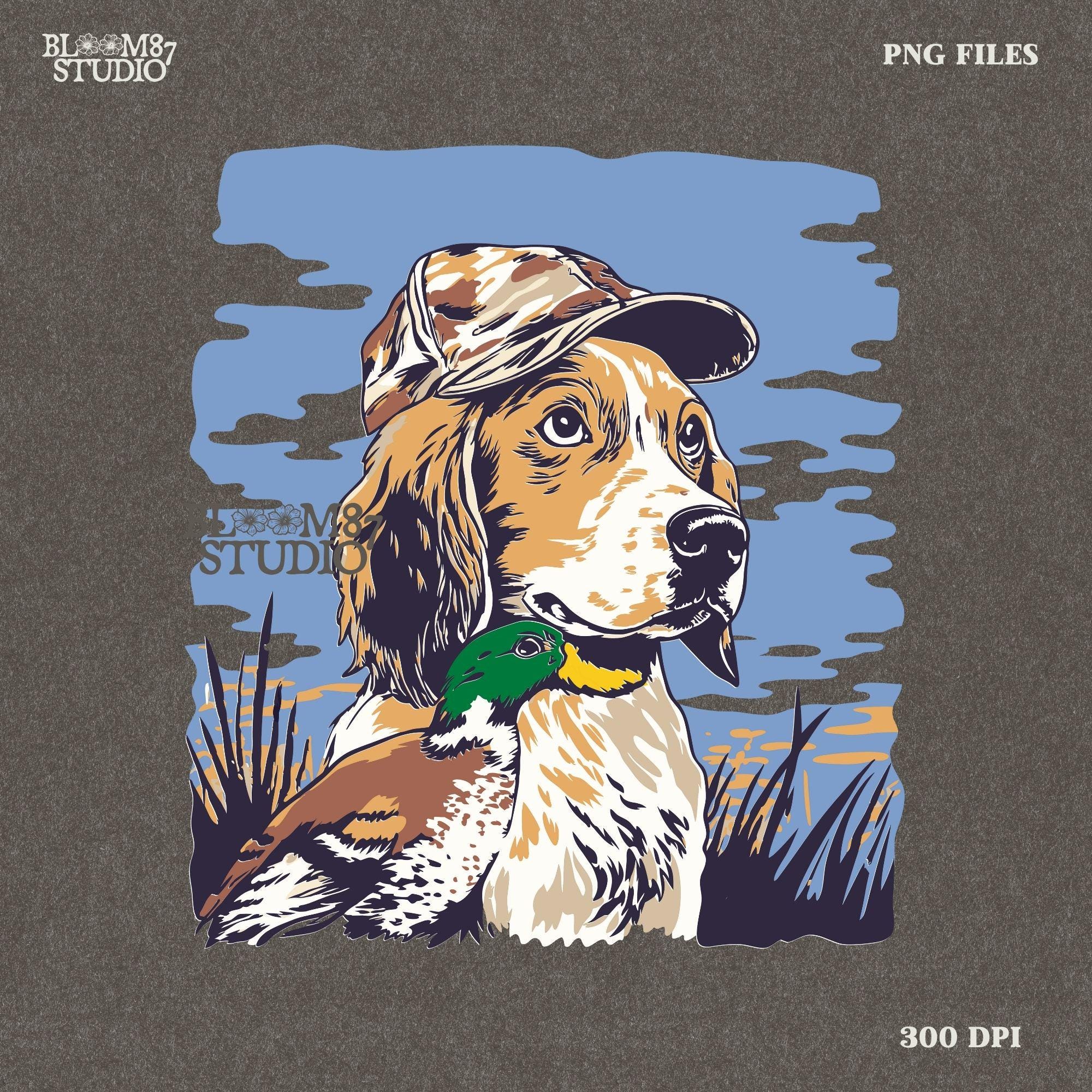 Hunting Dog PNG, Duck Hunting Retriever Digital Download,Gun Dog in camo cap,Hunting Lab with Mallard,Hunting Season,Outdoorsman Sublimation