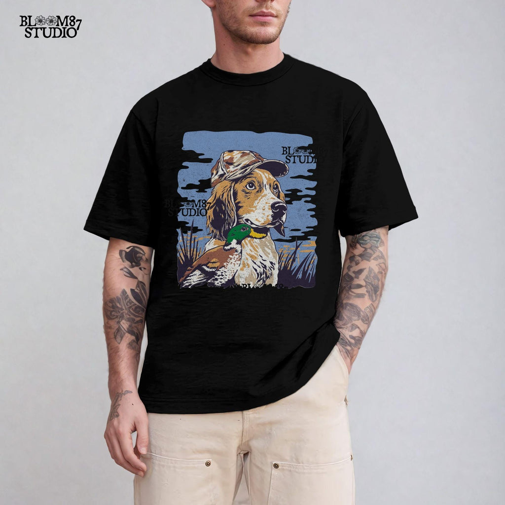 Hunting Dog PNG, Duck Hunting Retriever Digital Download,Gun Dog in camo cap,Hunting Lab with Mallard,Hunting Season,Outdoorsman Sublimation