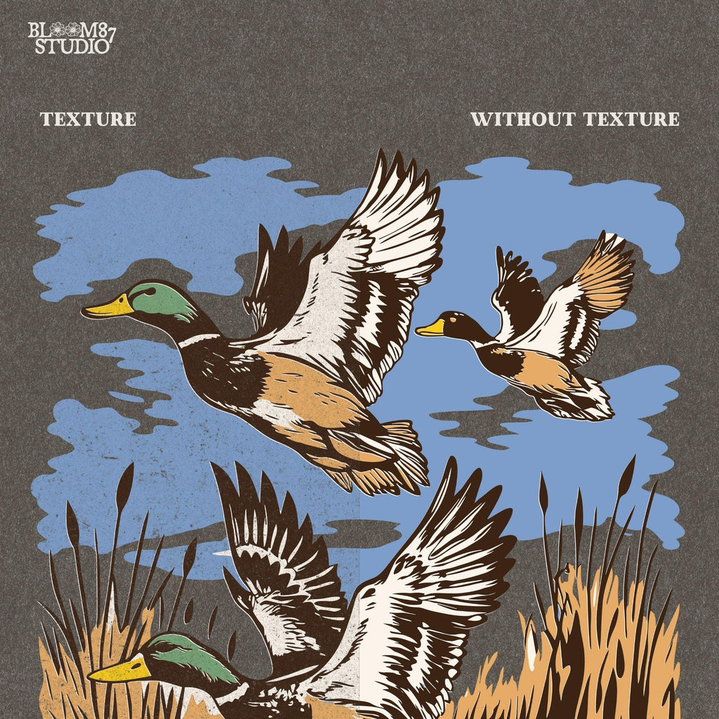 Flying Mallard Ducks PNG, Waterfowl Hunting Digital Download, Duck Hunting Png, Wildlife Sublimation Design, Hunting Lodge, Vintage Graphic