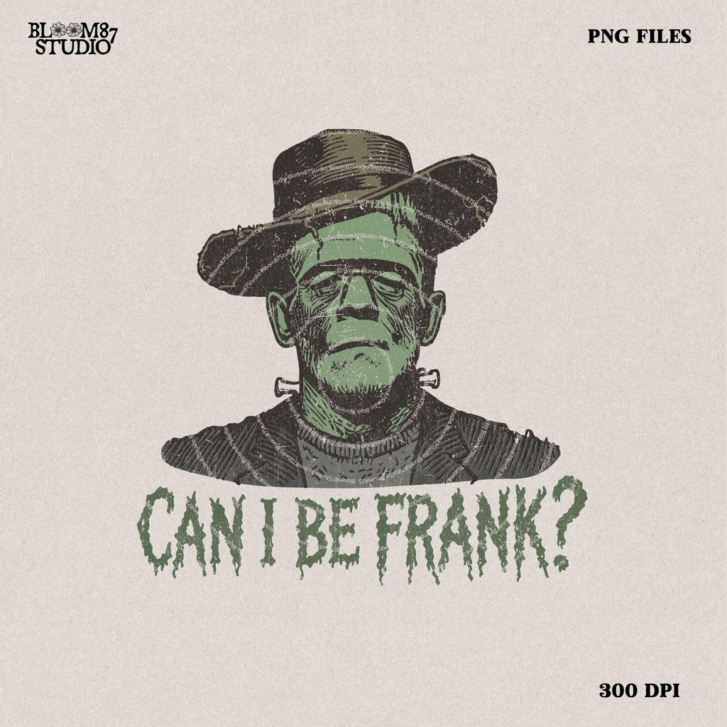 Can I Be Frank Png, Western Halloween Graphic, Spooky Halloween Frankenstein, Western Cowboy, Transparent Png Digital Download Halloweeners