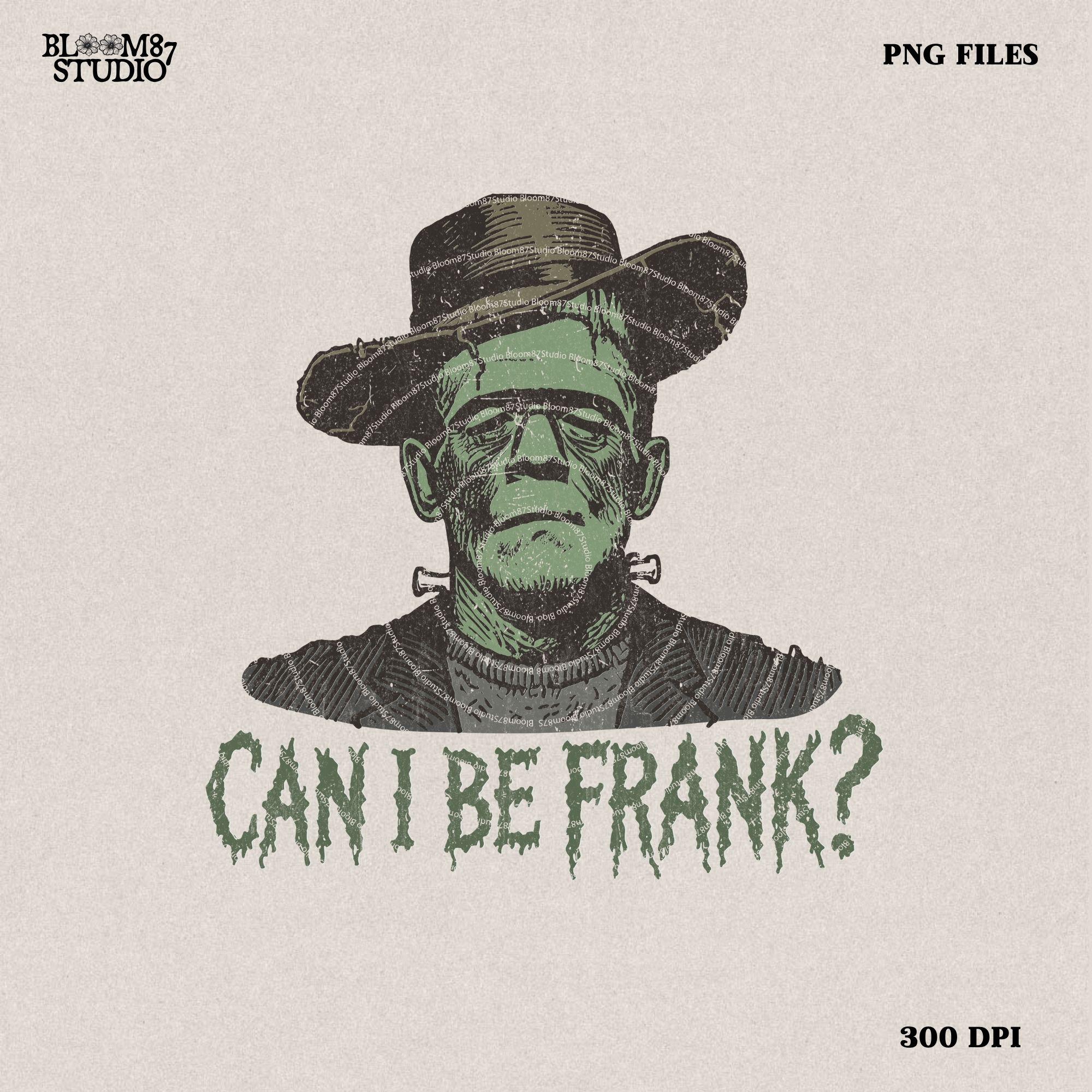 Can I Be Frank Png, Western Halloween Graphic, Spooky Halloween Frankenstein, Western Cowboy, Transparent Png Digital Download Halloweeners