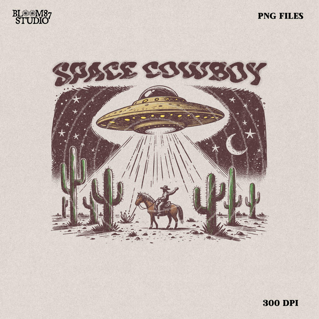 Space Cosmic Rodeo Cowboy, Bronco Cowboy Rodeo | Western PNG Sublimations, Designs Downloads, Sublimation Download, hand drawn png