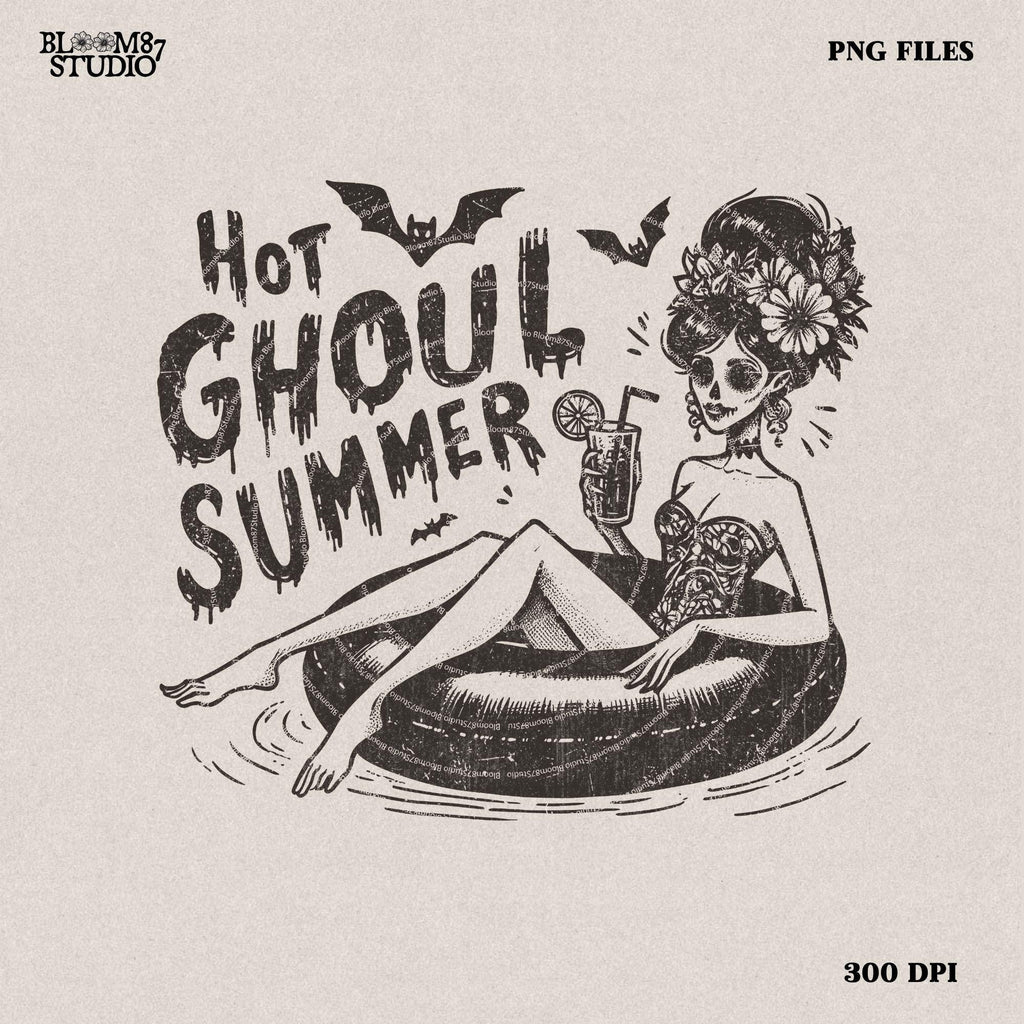 Hot Ghoul Summer, goth girl, summer halloween, Summer png, Trendy Summer Png, Beach png,Beach vibes png,Aesthetic Summer,Funny Sarcastic png