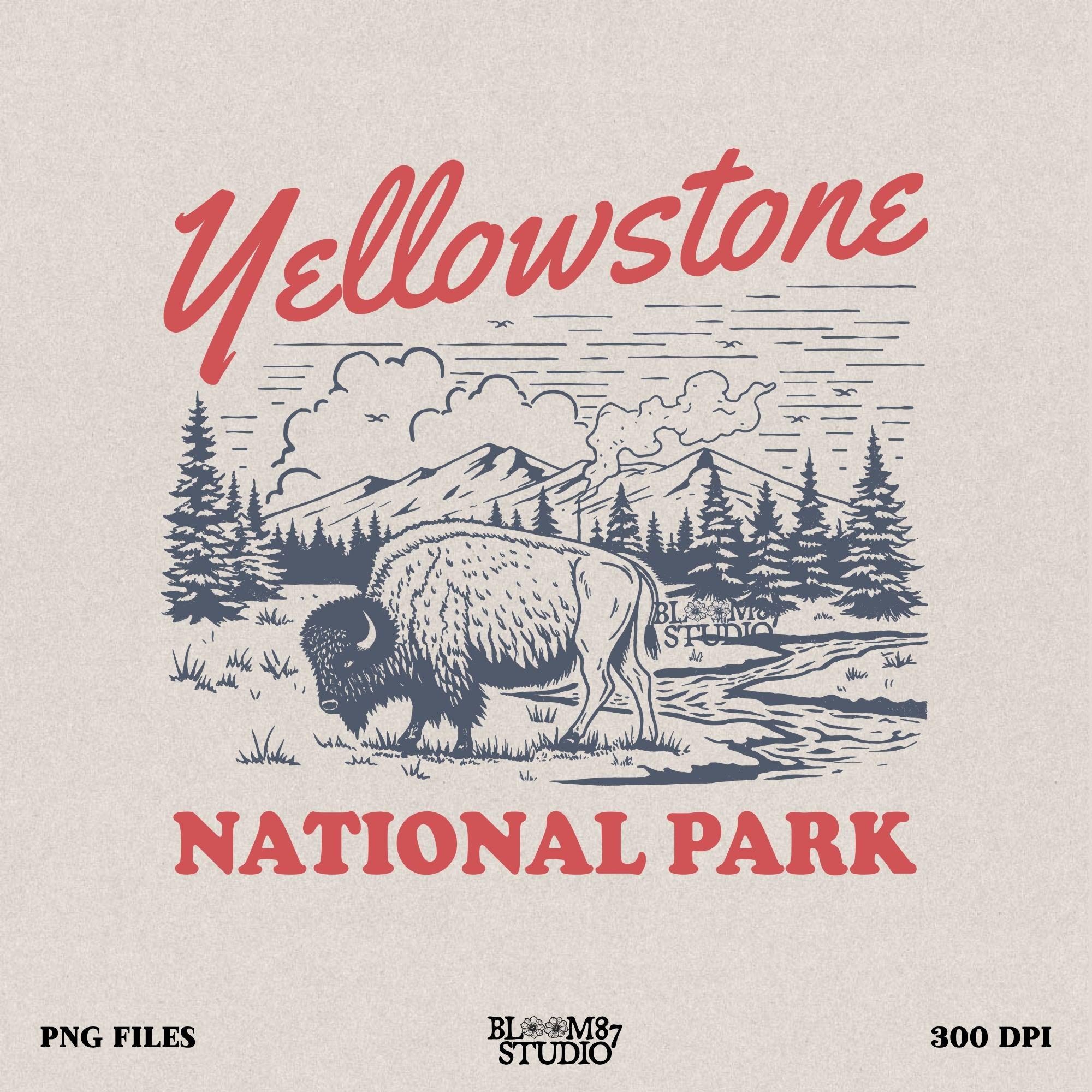 Bison wildlife design showcasing America’s iconic national park, great for national park lovers and adventure seekers.